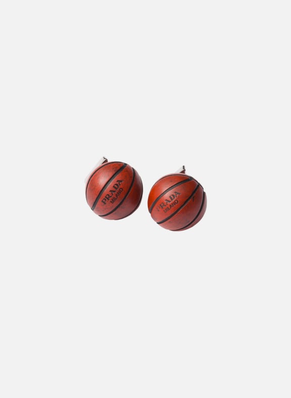 Boucles doreilles basketball en métal Gris by PRADA PRADA Boucles doreilles basketball en métal Gris