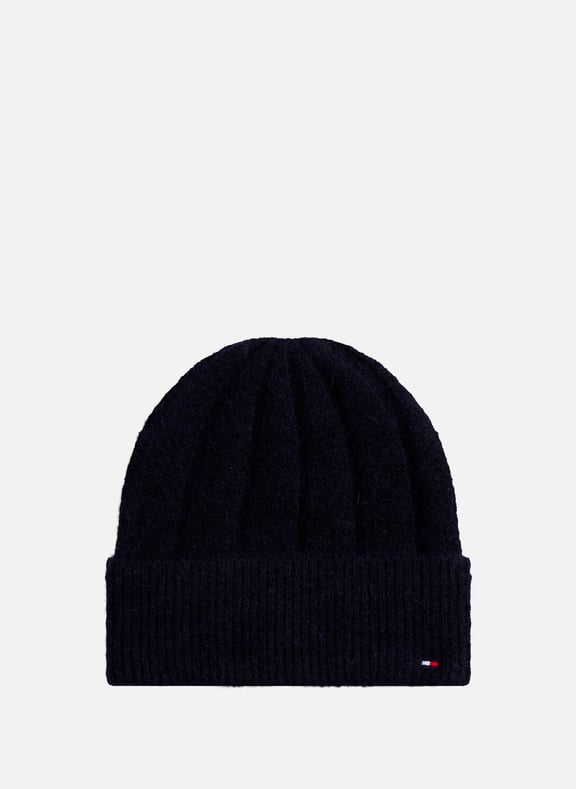 Logo beanie Blue by TOMMY HILFIGER TOMMY HILFIGER Logo beanie Blue