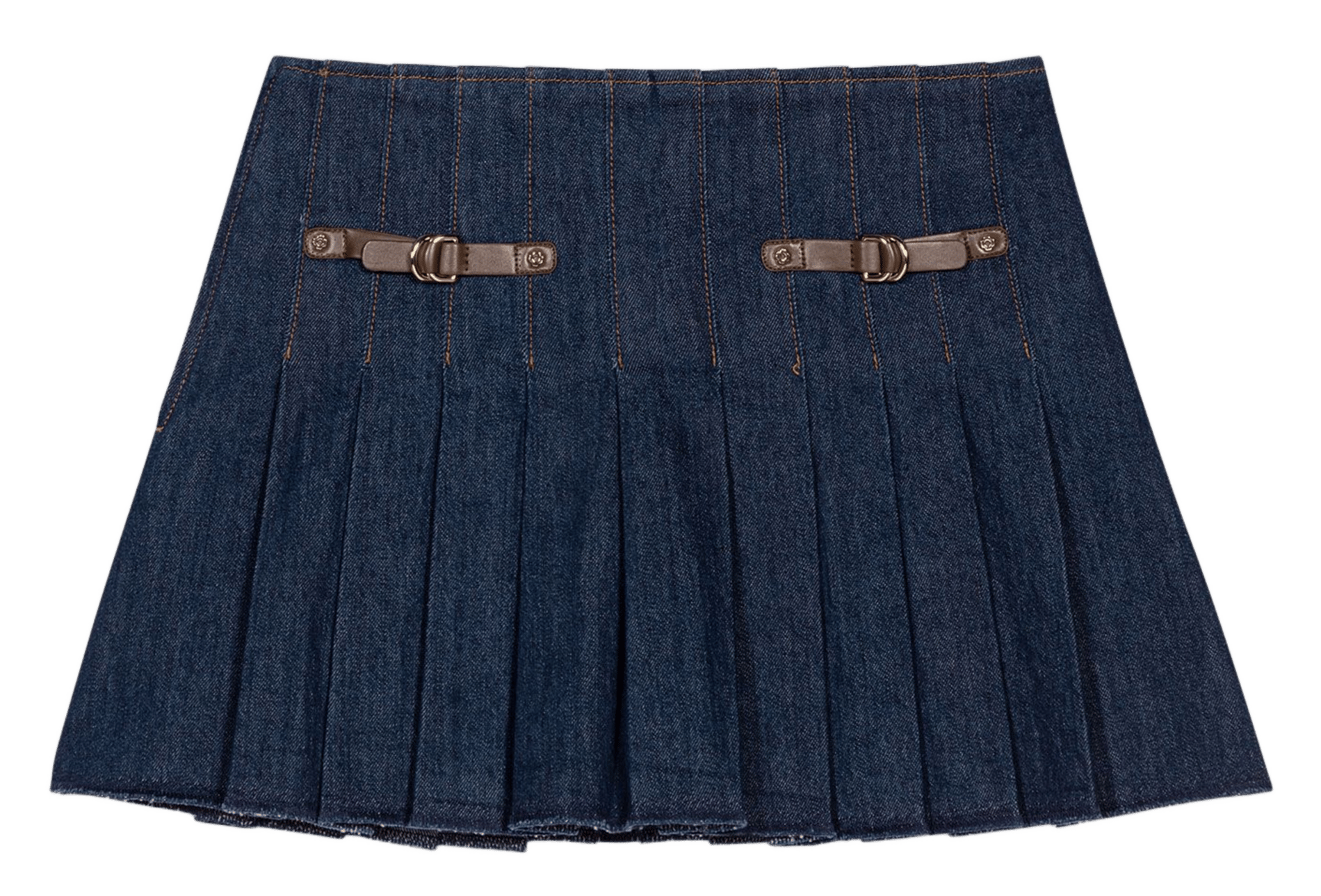 Jupe courte en denim de coton MAJE Bleu