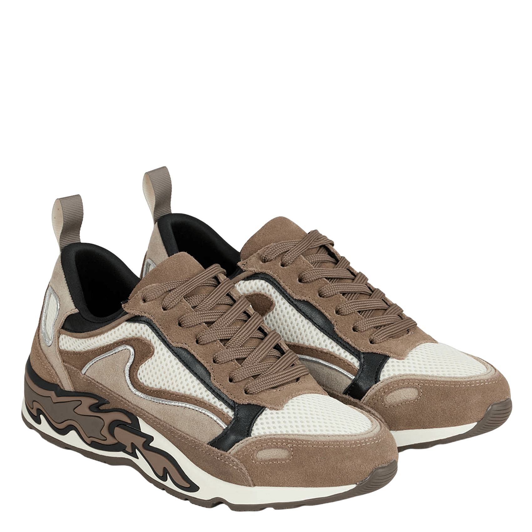 Baskets basses en cuir SANDRO Marron