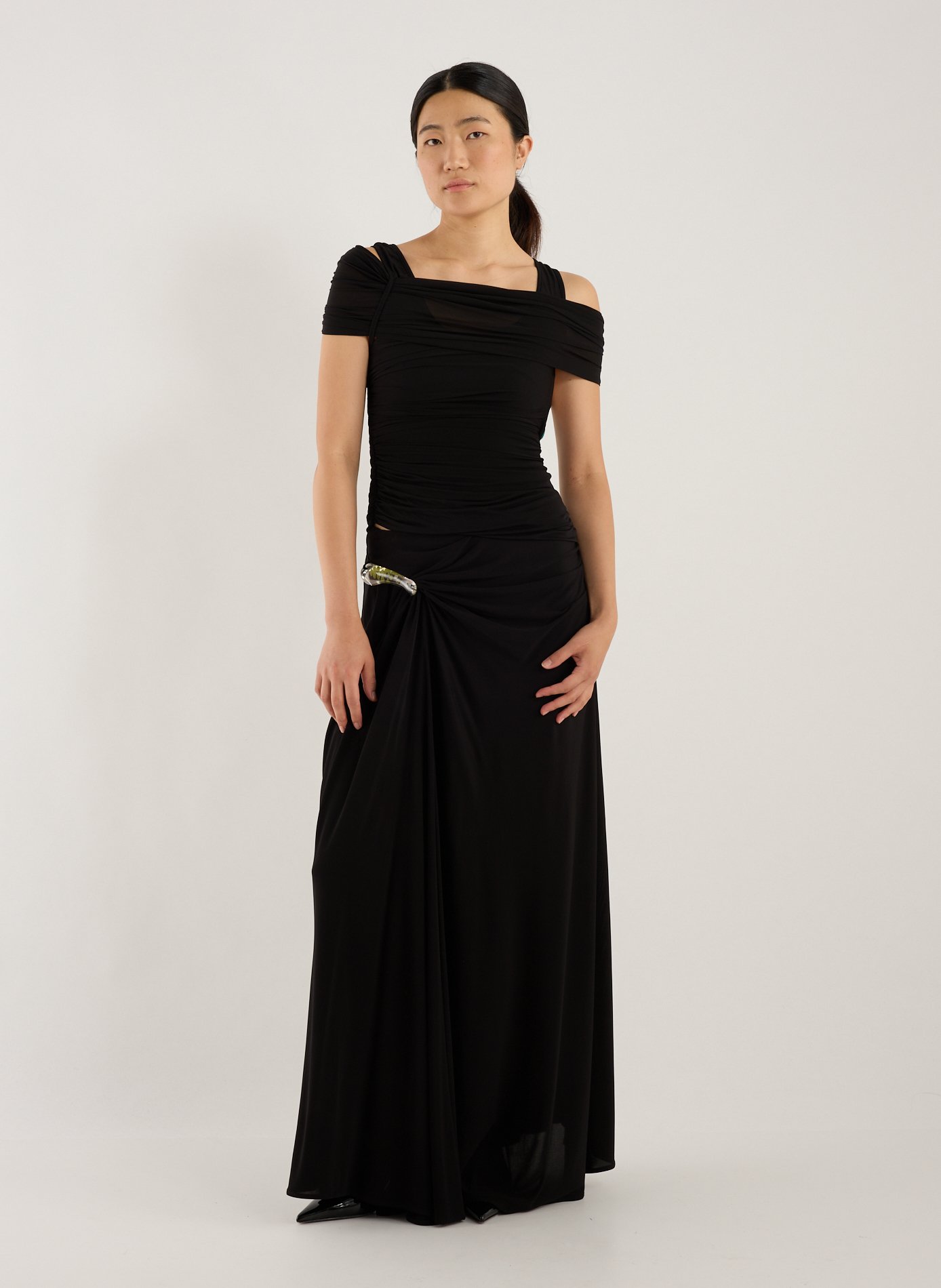 Jupe bouclée évasée CHRISTOPHER ESBER Noir