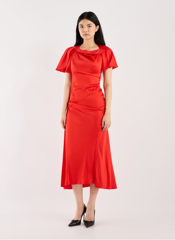 Flared draped dress Red by VICTORIA BECKHAM VICTORIA BECKHAM Flared draped dress Red