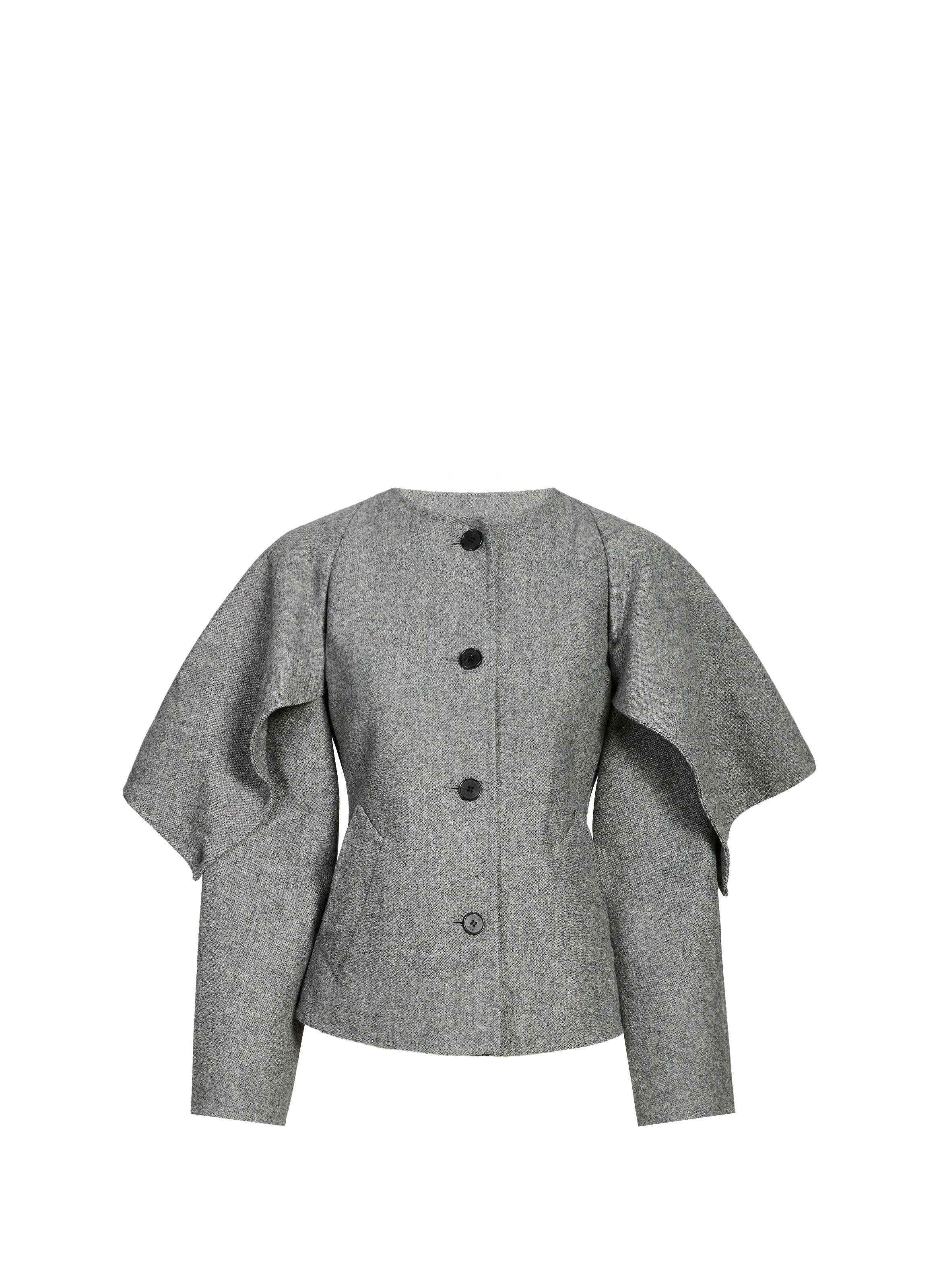R2W Veste cintrée en laine et cachemire mélangés Gris