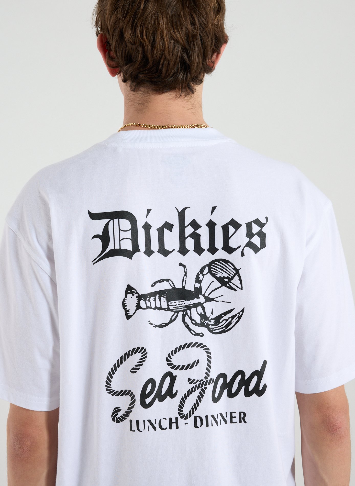 Biker-style cotton t-shirt DICKIES White