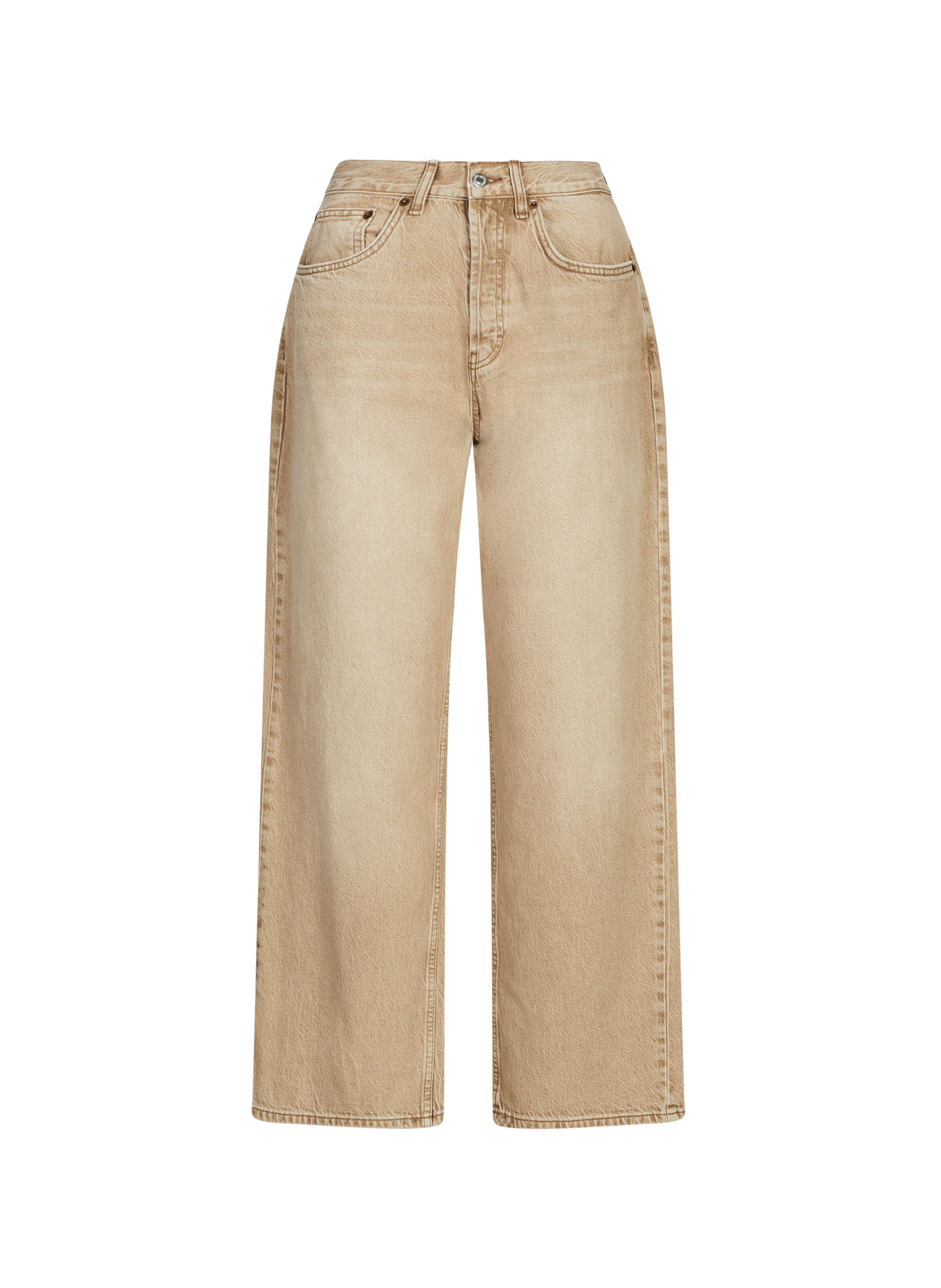 Jean ample en coton TOPSHOP Beige