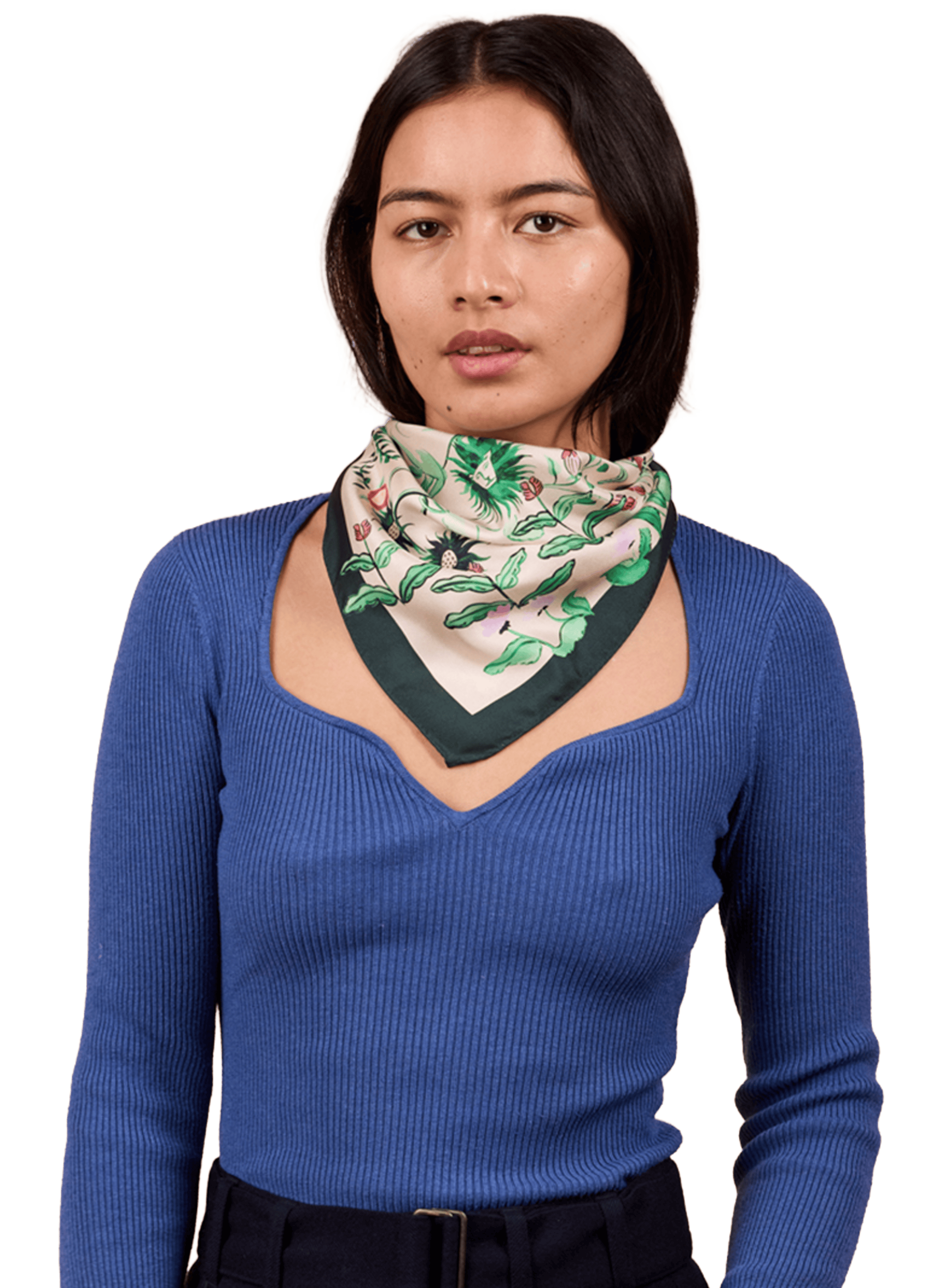 Toile Fantastique- Carré 45 imprimé en soie PETITJEAN PARIS Multicolore