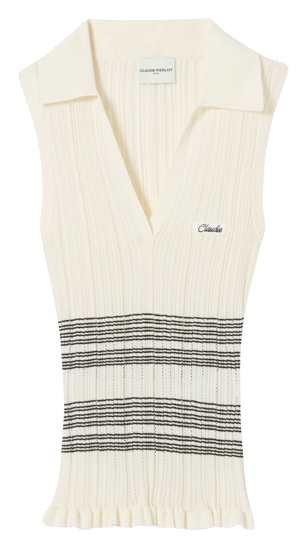 Top moulant côtelé col v CLAUDIE PIERLOT Multicolore