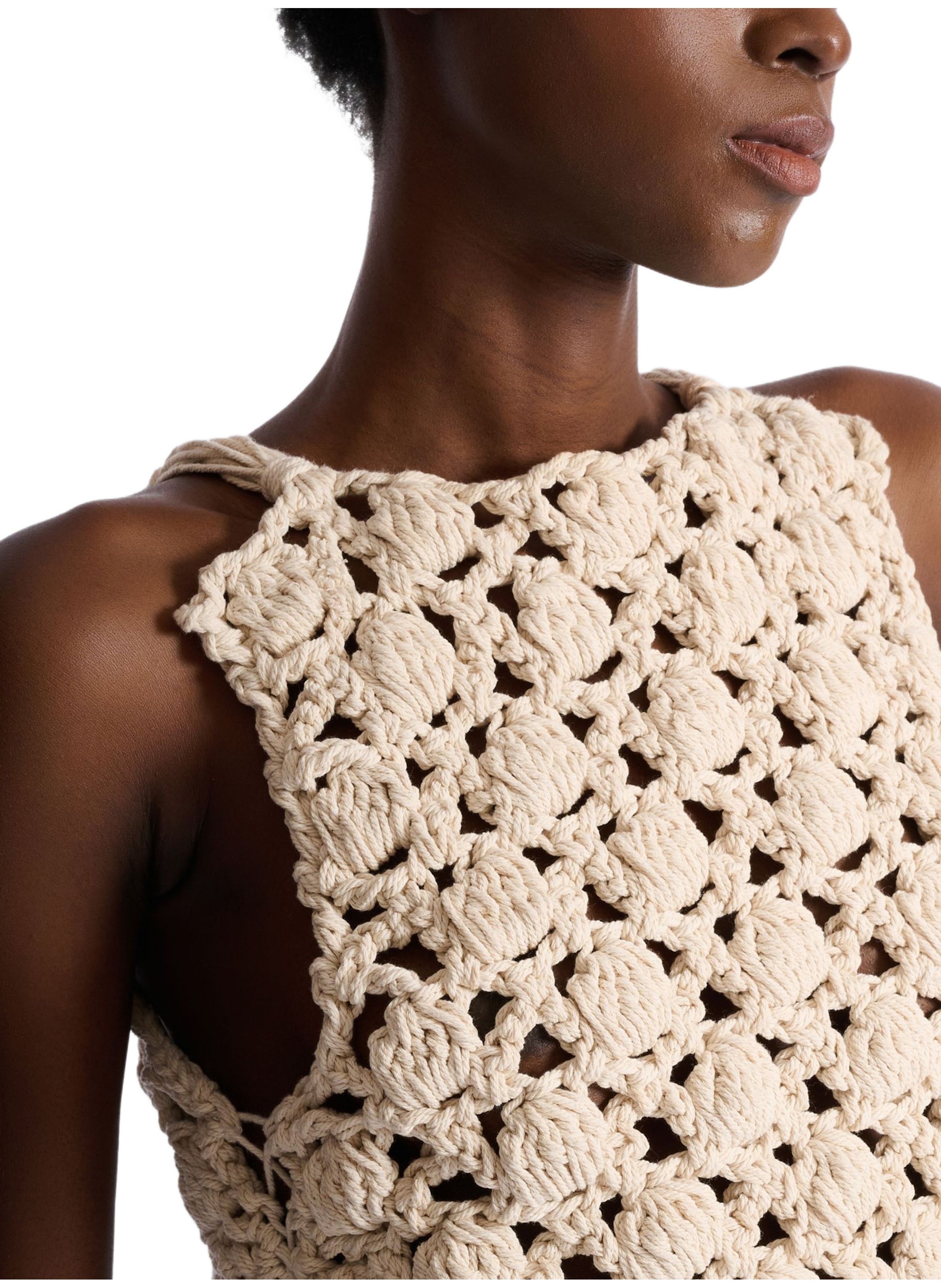 Débardeur en crochet BALMAIN Beige