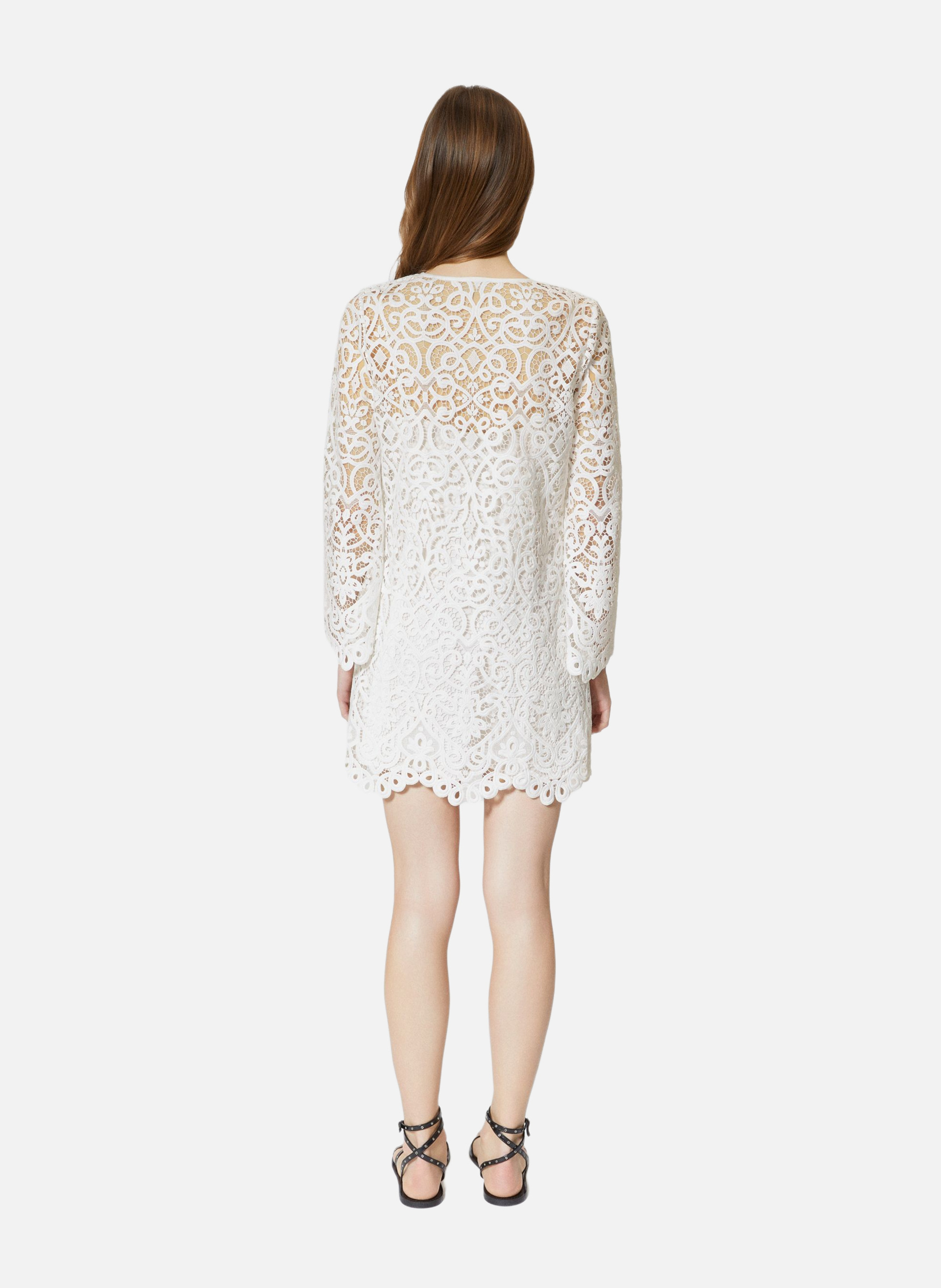 Robe courte en dentelle THE KOOPLES Blanc