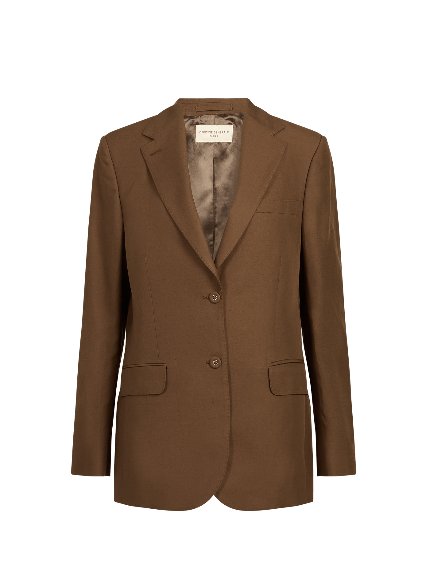 Linen and cotton blended blazer OFFICINE GENERALE Khaki