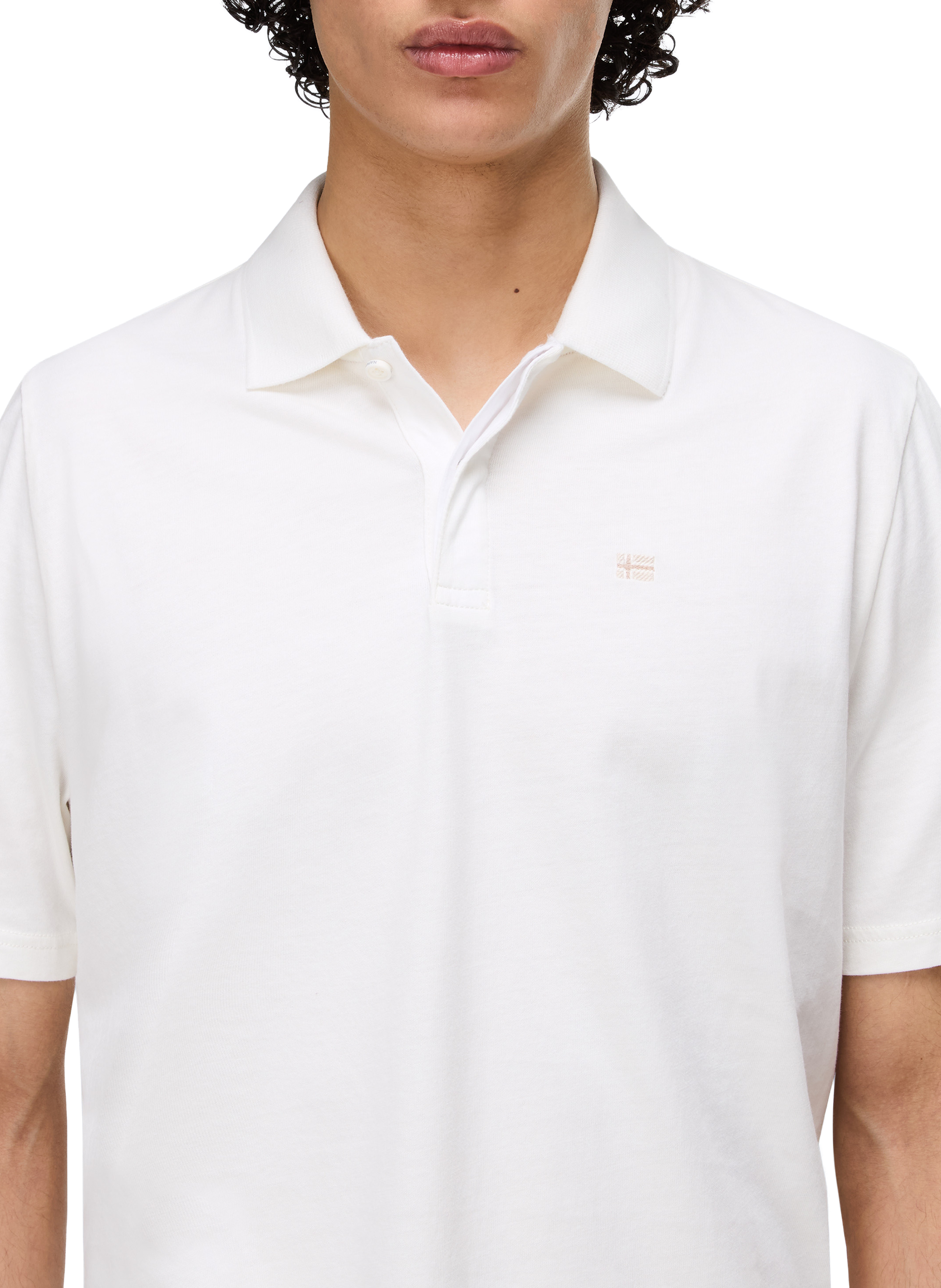 Polo manches courtes E-Nedles en coton NAPAPIJRI Blanc