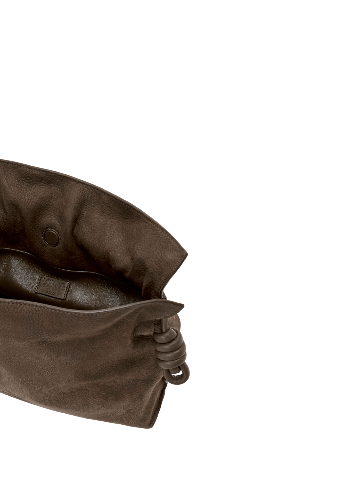 Medium Flamenco Grained Nubuck Clutch LOEWE Brown