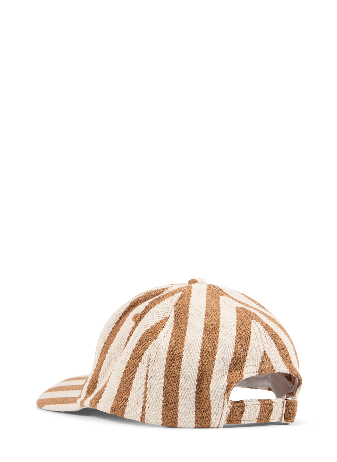 Gestreepte pet van linnen en katoenmix AU PRINTEMPS PARIS Bruin