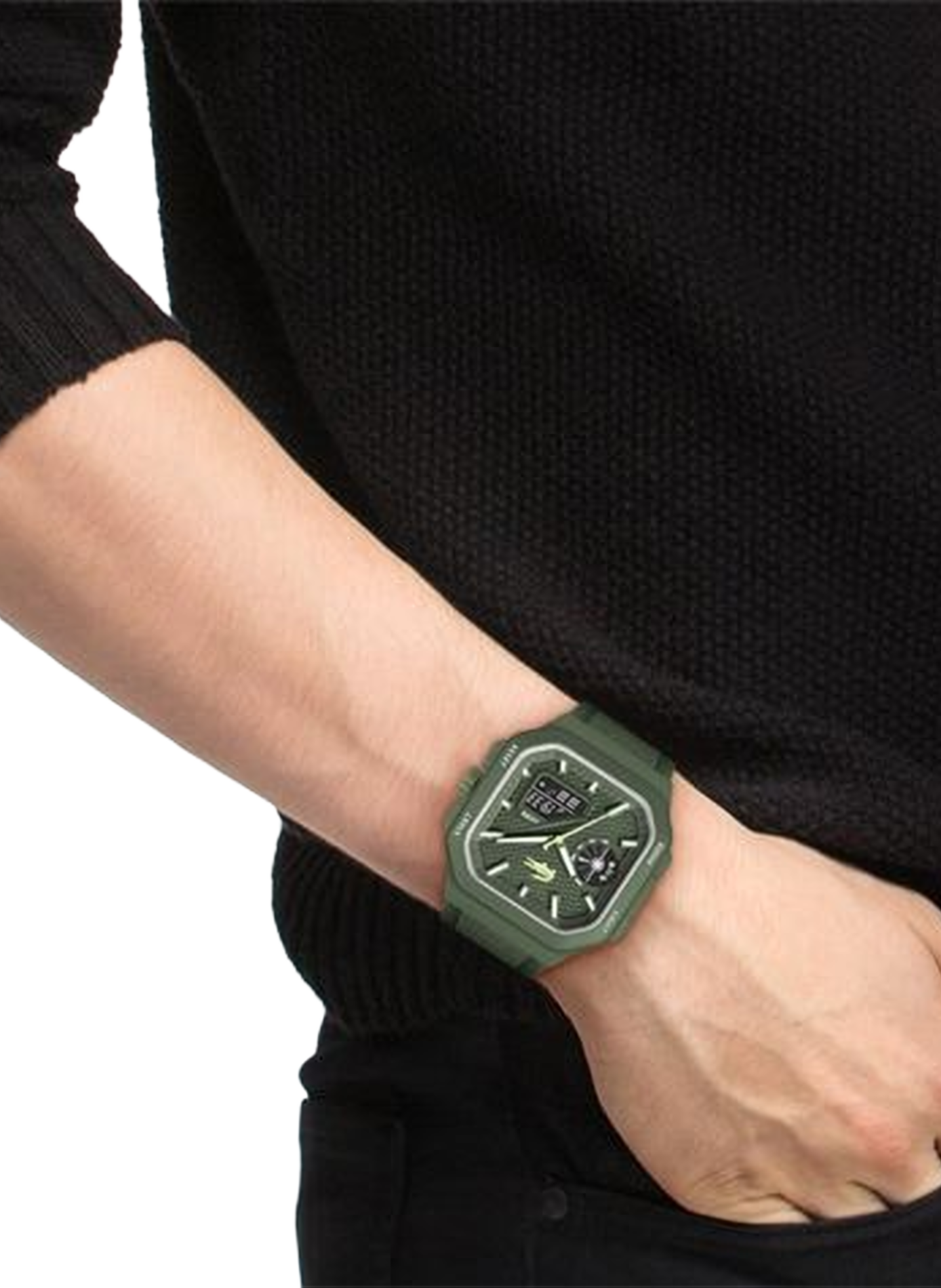 Montre quartz LC33 Square en silicone LACOSTE MONTRES Vert