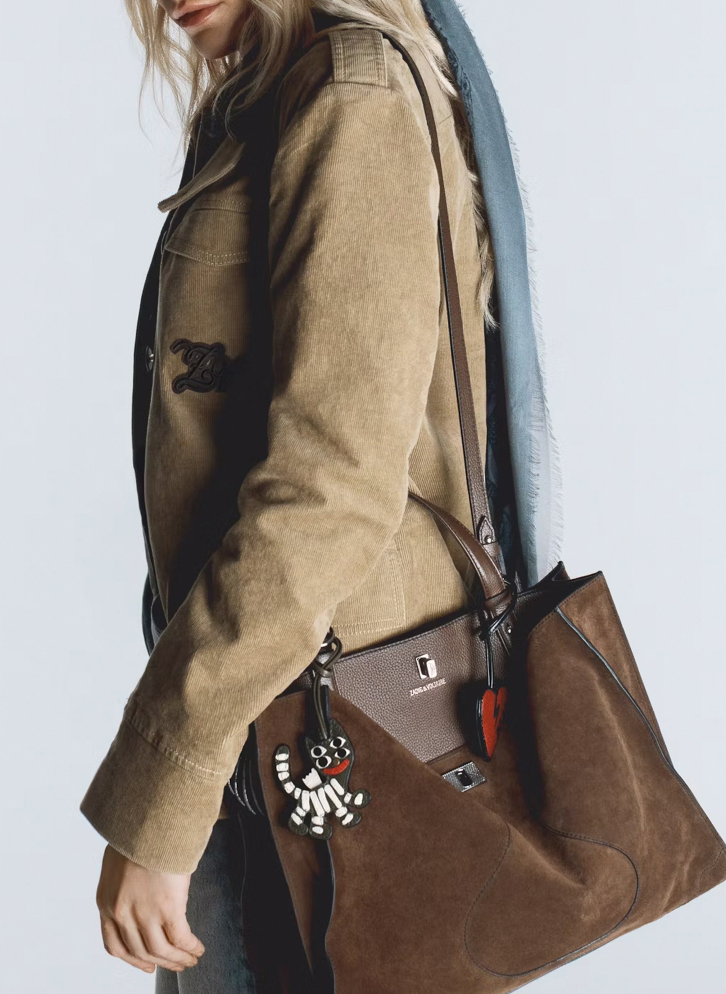 Sac cabas rectangle en cuir suédé jack ZADIG&VOLTAIRE Marron