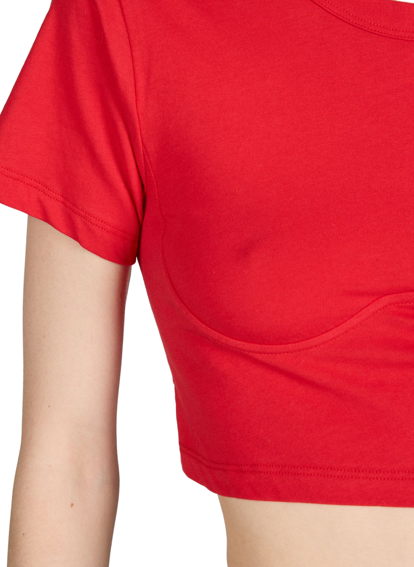 T-shirt à nouer et détails armatures en coton THE ATTICO Rouge