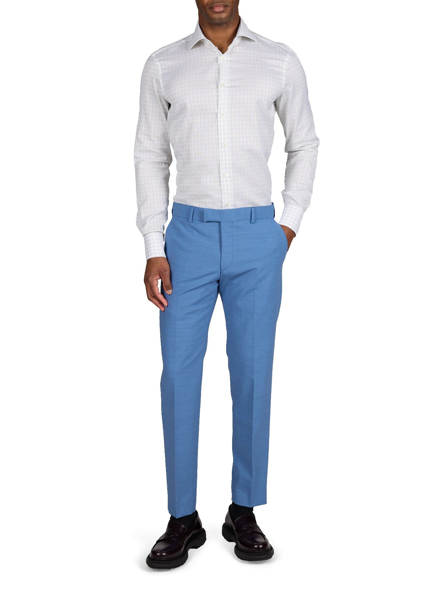 Chemise à carreaux en coton VAN LAACK Gris