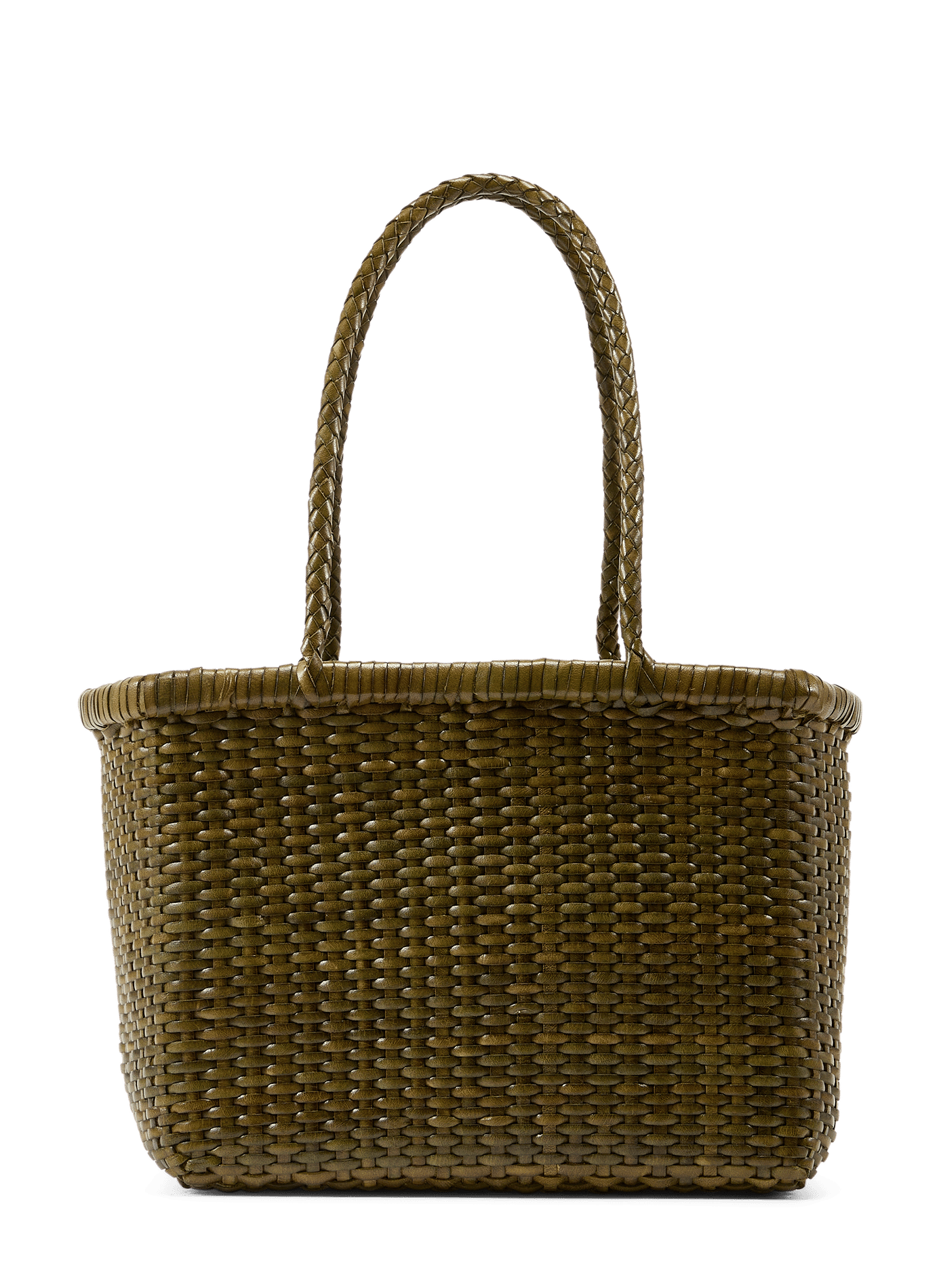 Sac panier B Weave Small en cuir tressé DRAGON DIFFUSION Vert