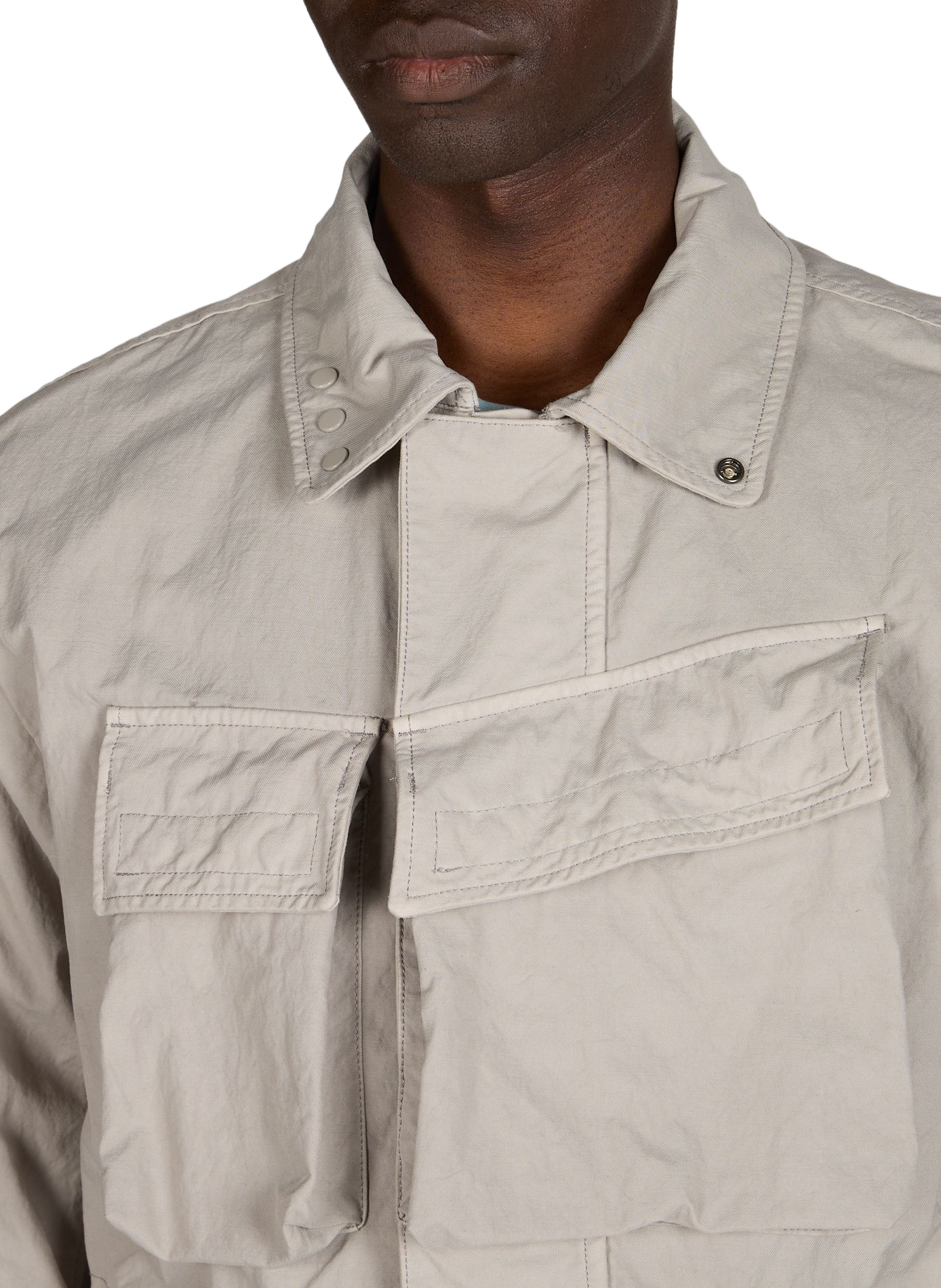 Straight jacket with multiple pockets and high collar CP COMPANY Beige