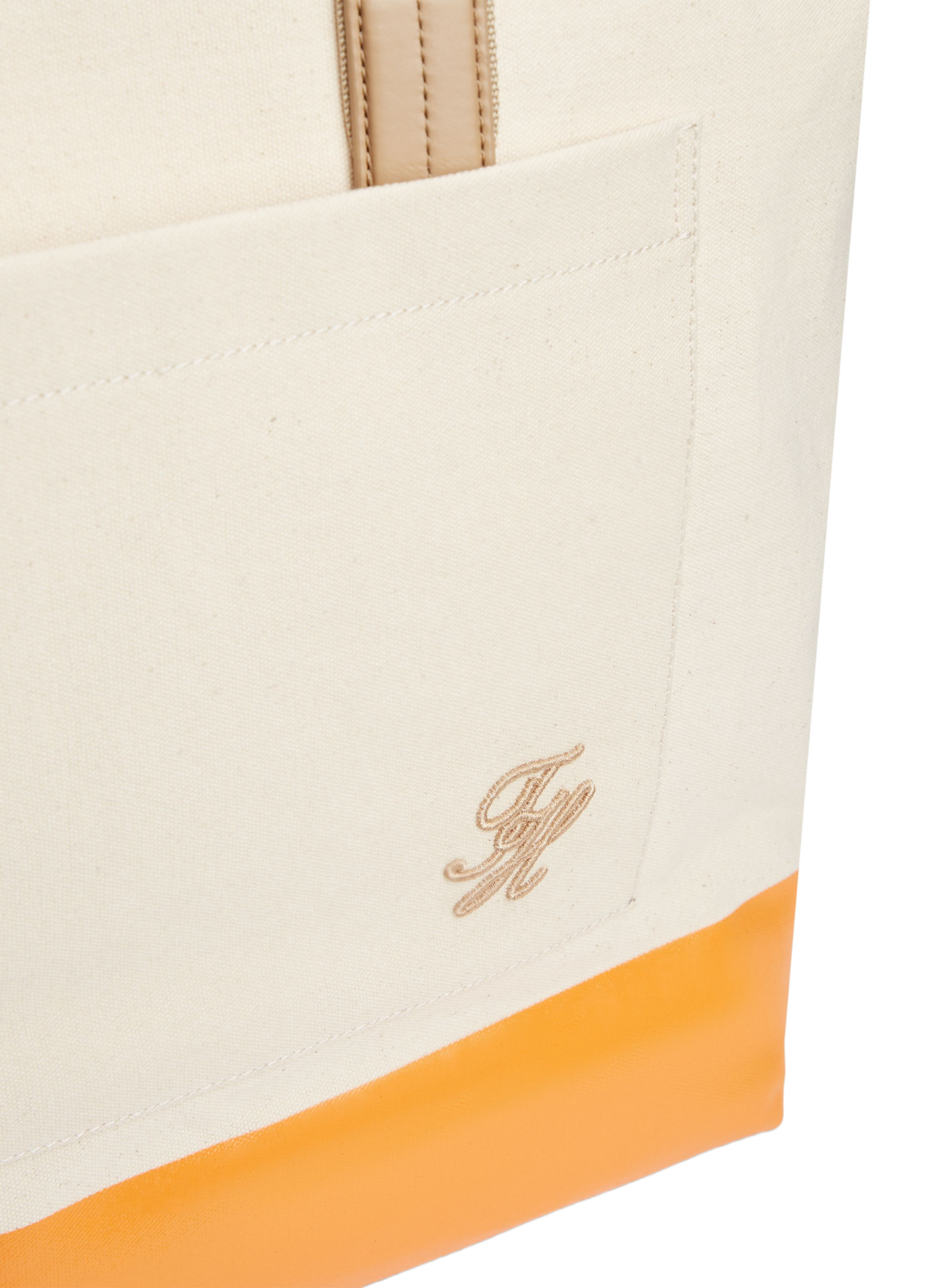 Borsa da spiaggia in tela di cotone TOMMY HILFIGER Beige