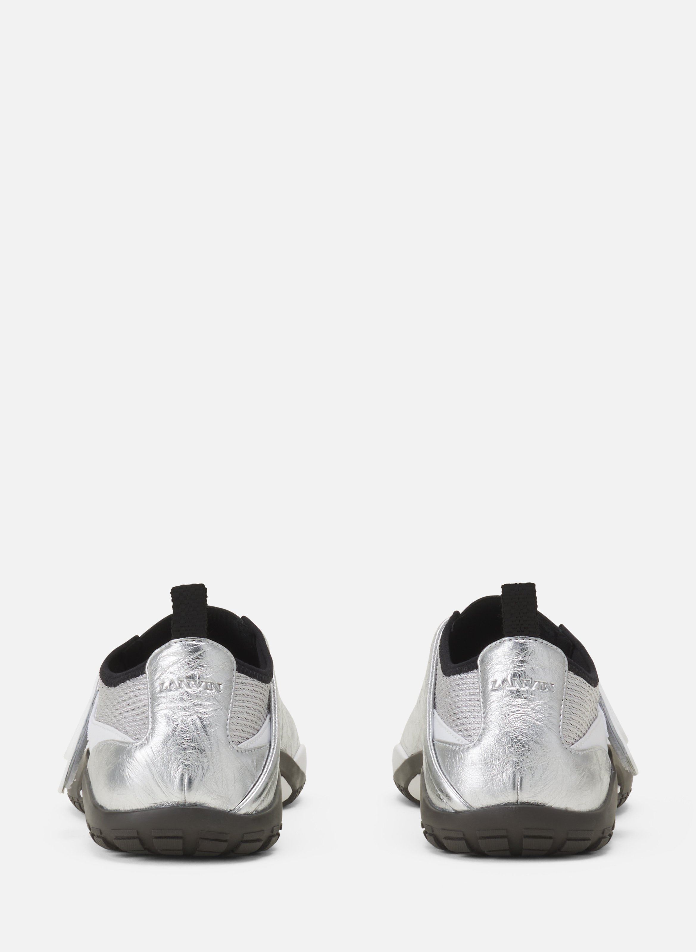 Sneaker lnv1 en cuir metallise froisse LANVIN Noir