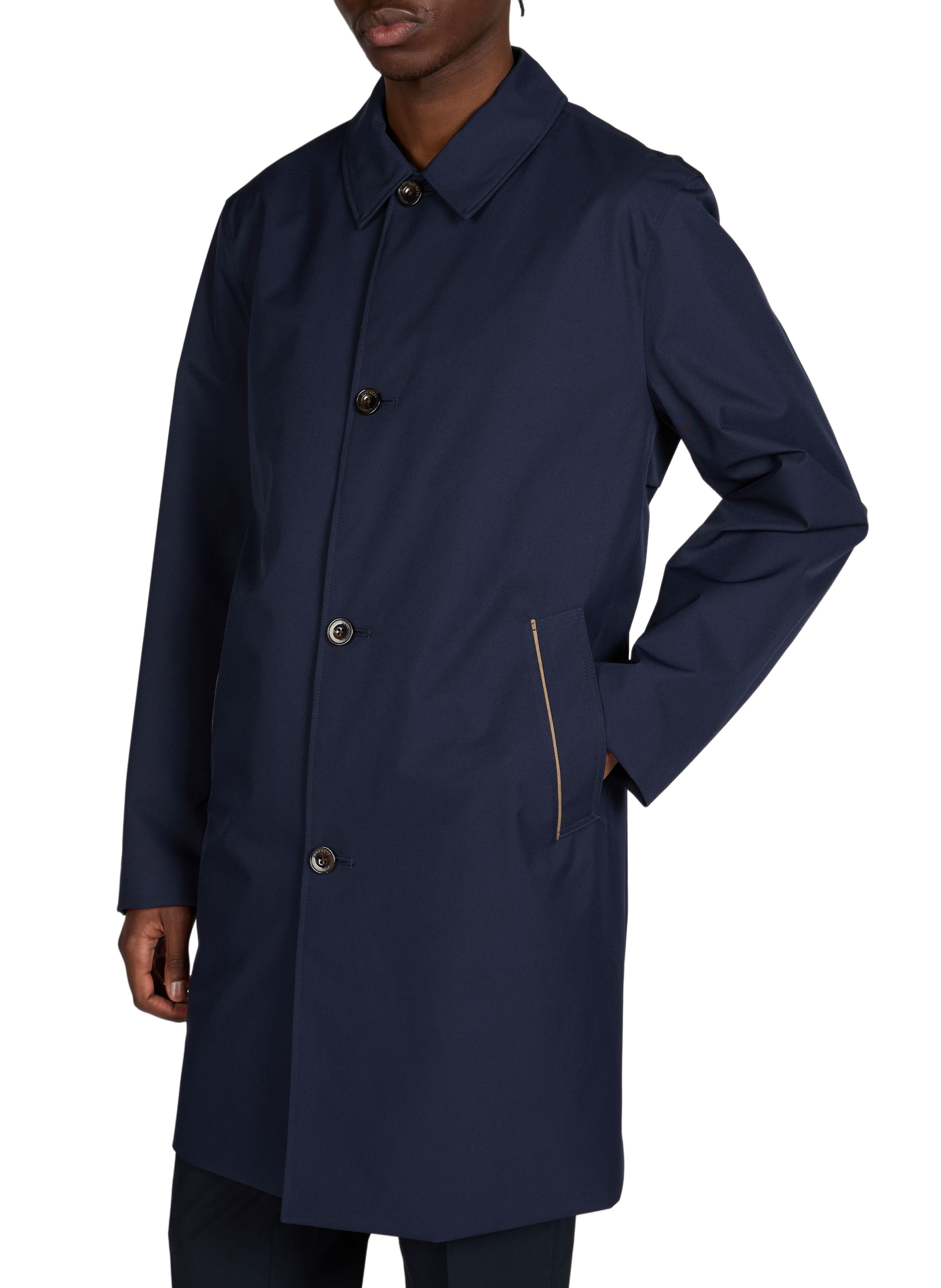 Mid-length coat with classic collar HACKETT Blue