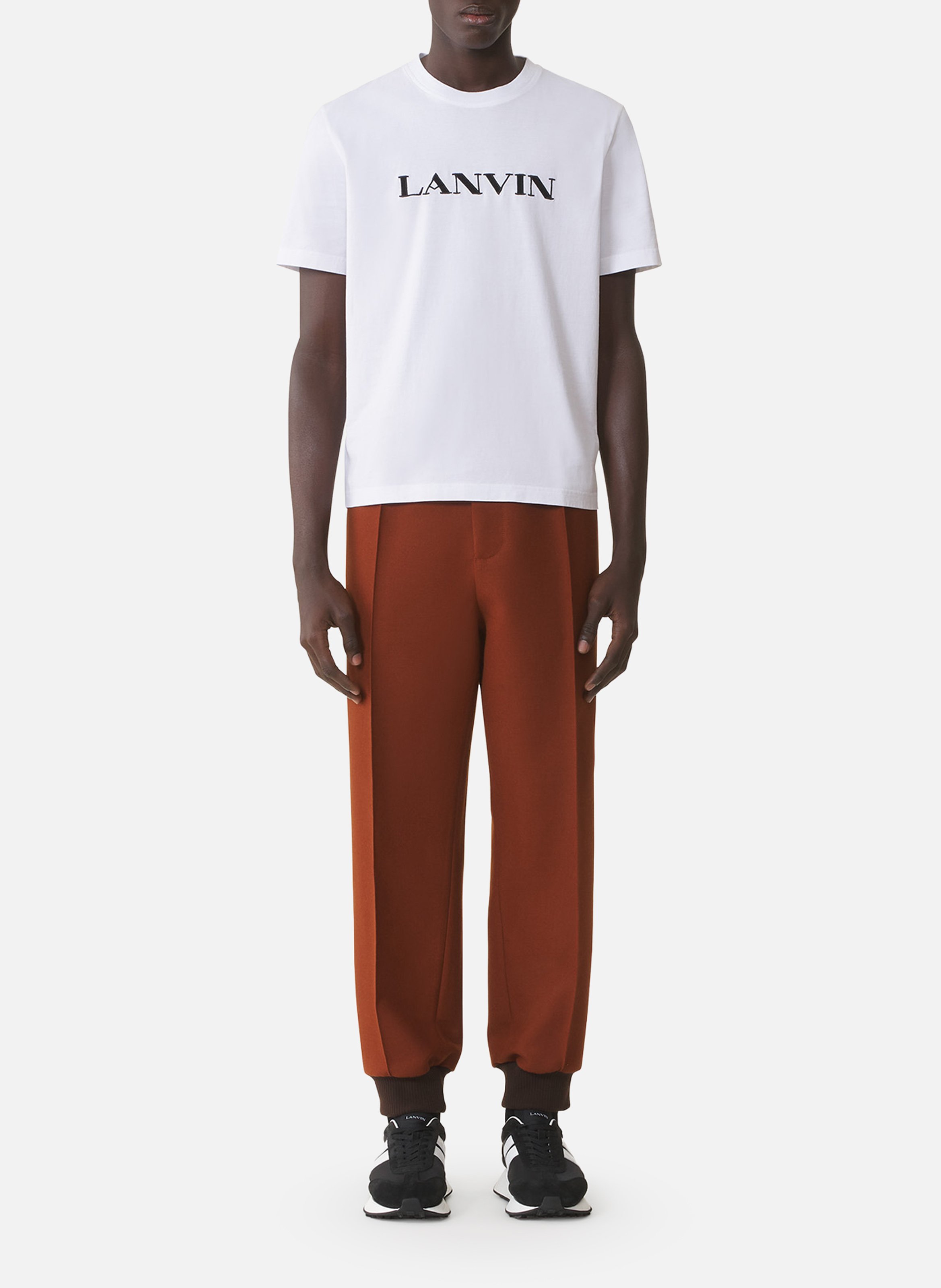 T-shirt brodé lanvin en coton LANVIN Blanc