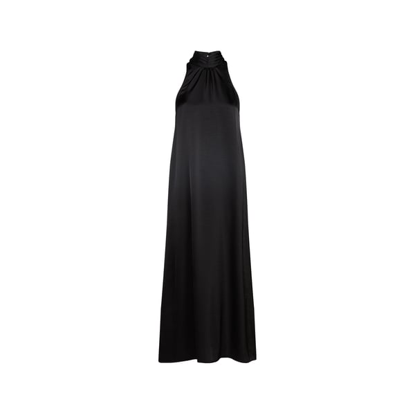 Robe longue satinée à écharpe décorative Robe longue satinée à écharpe décorative