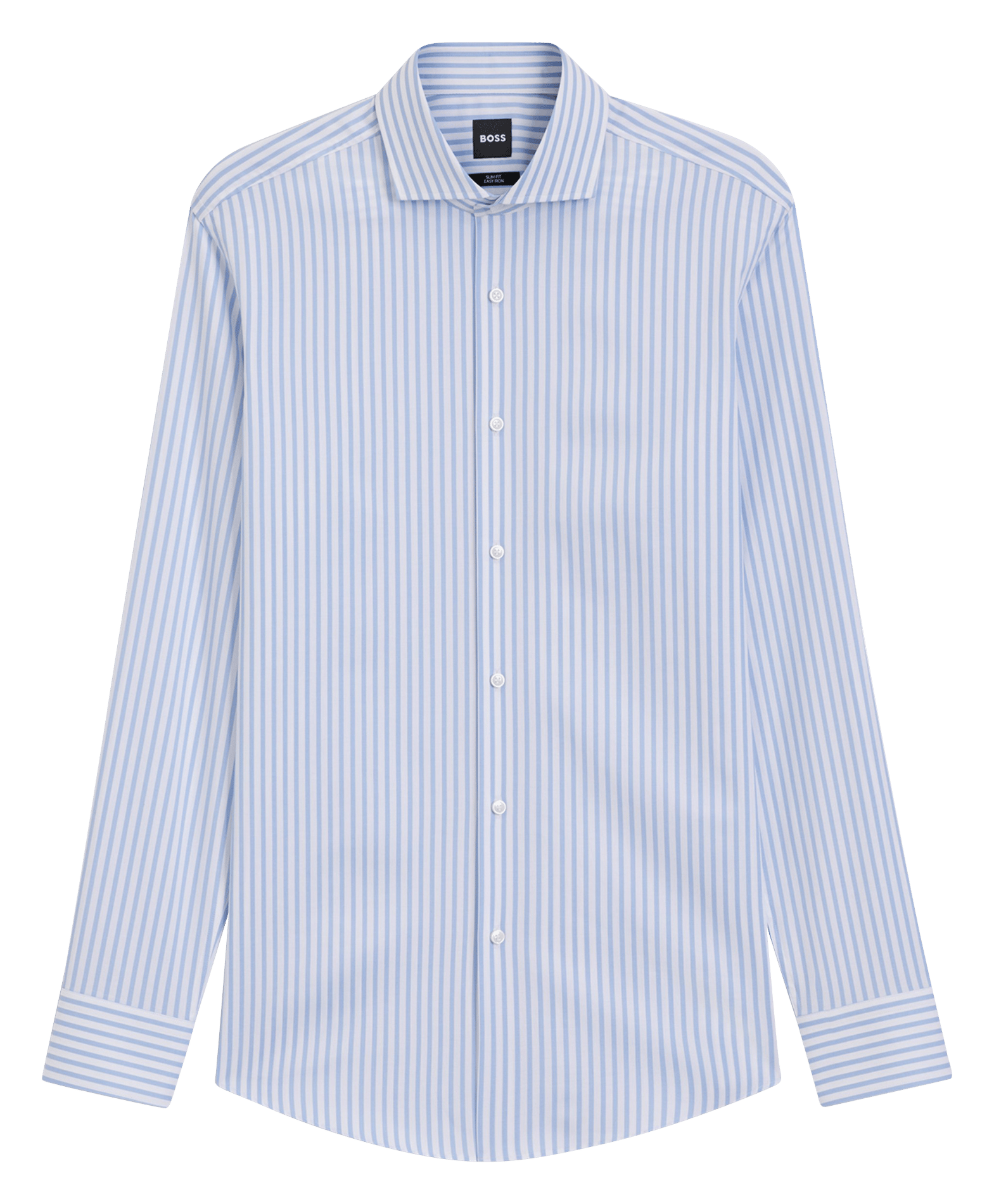 Chemise droite à rayures BOSS Bleu