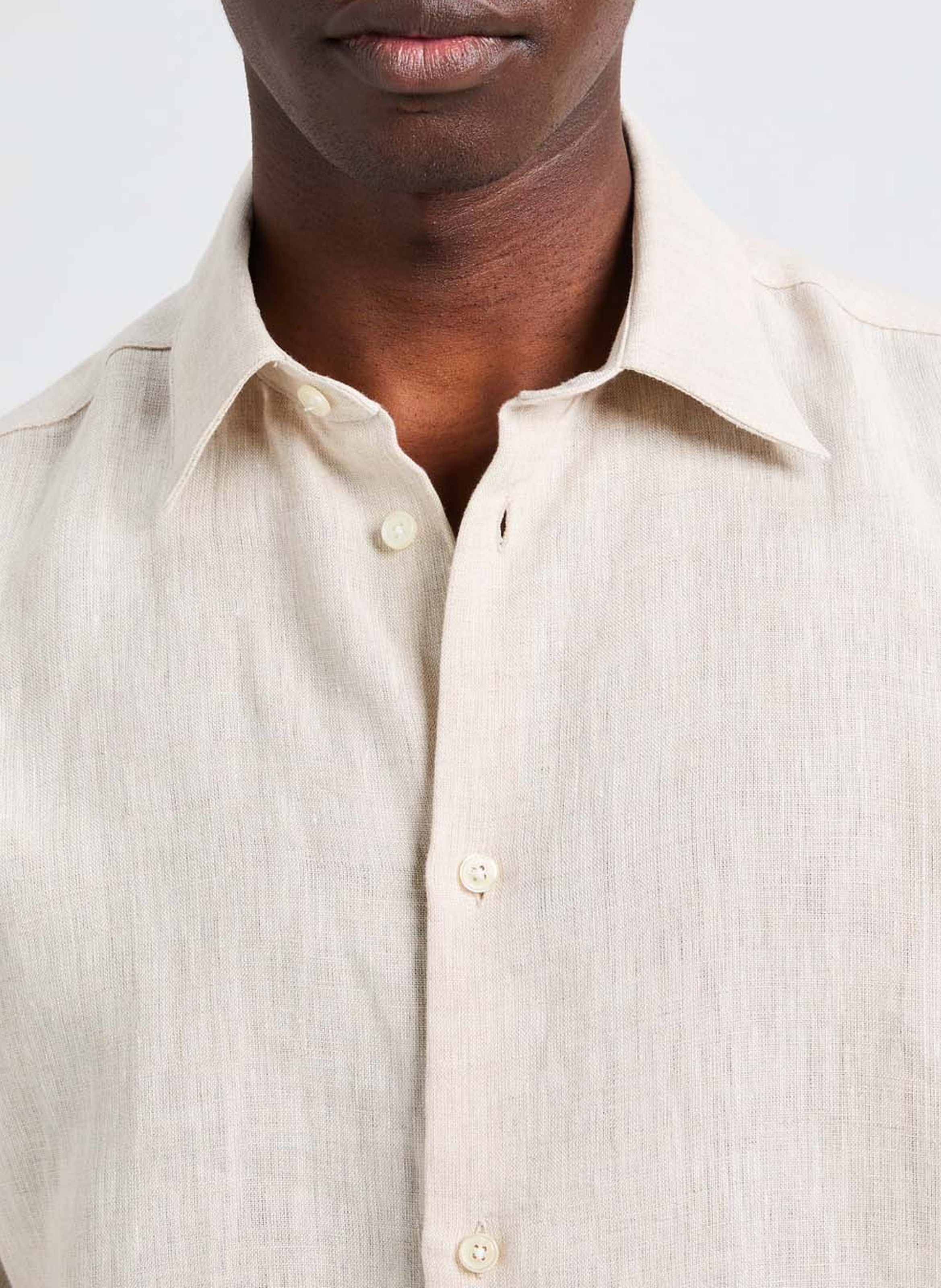 Chemise slim Flin-S en lin  AU PRINTEMPS PARIS Beige