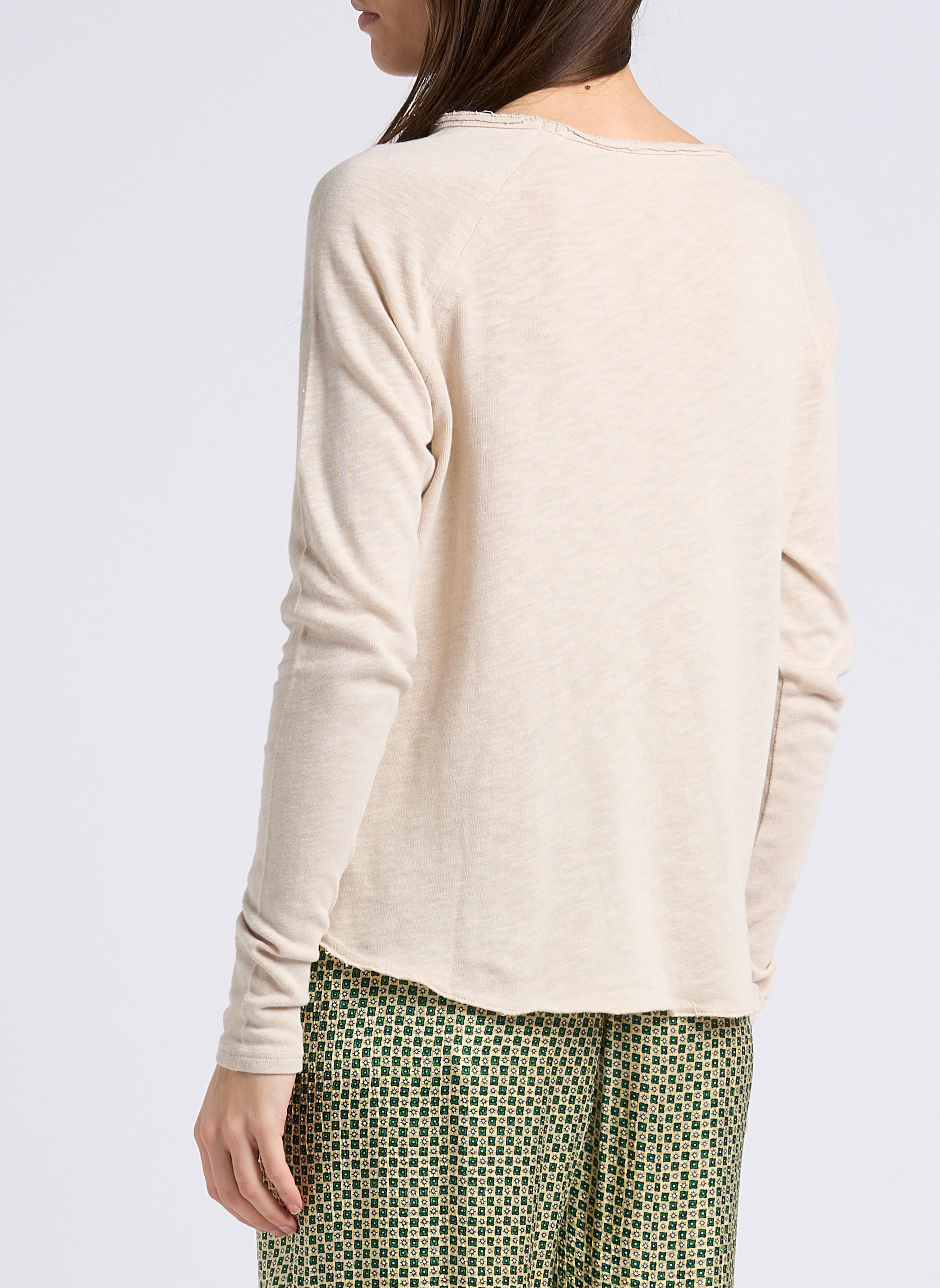Tee-shirt à col bateau en coton sonoma AMERICAN VINTAGE Beige