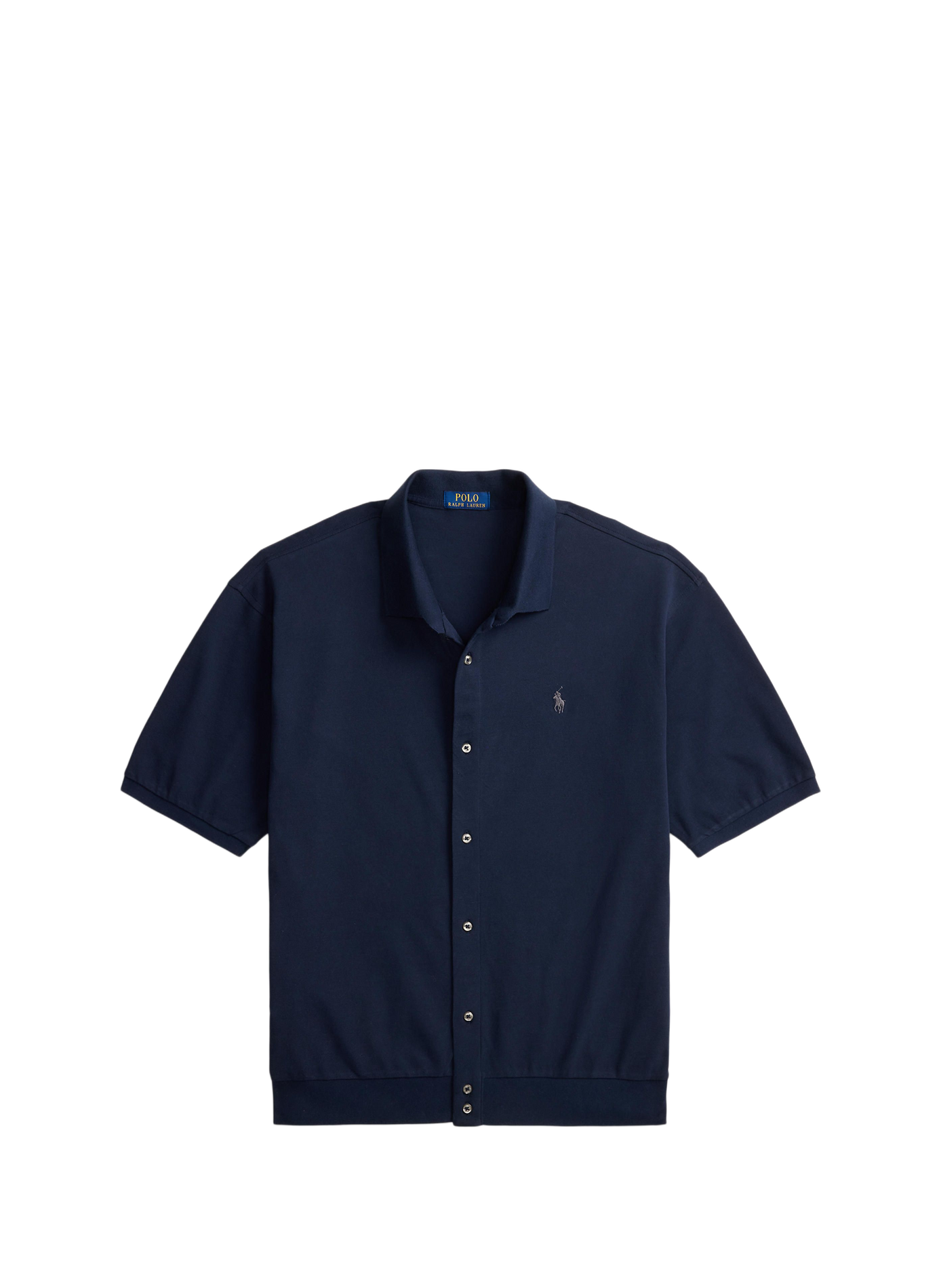 Short-sleeved shirt with embroidered logo in cotton POLO RALPH LAUREN Blue
