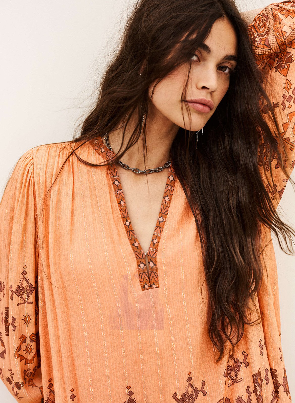 Robe courte imprimée zola BA&SH Orange
