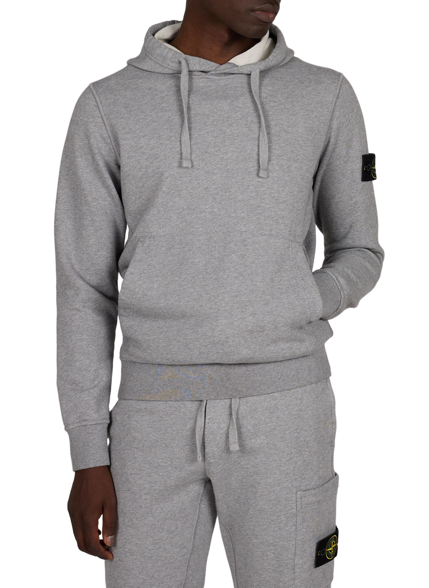 Gerader Kapuzenpullover aus Baumwolle STONE ISLAND Grau