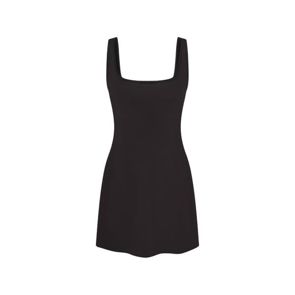Robe courte sans manches en coton mélangé Robe courte sans manches en coton mélangé