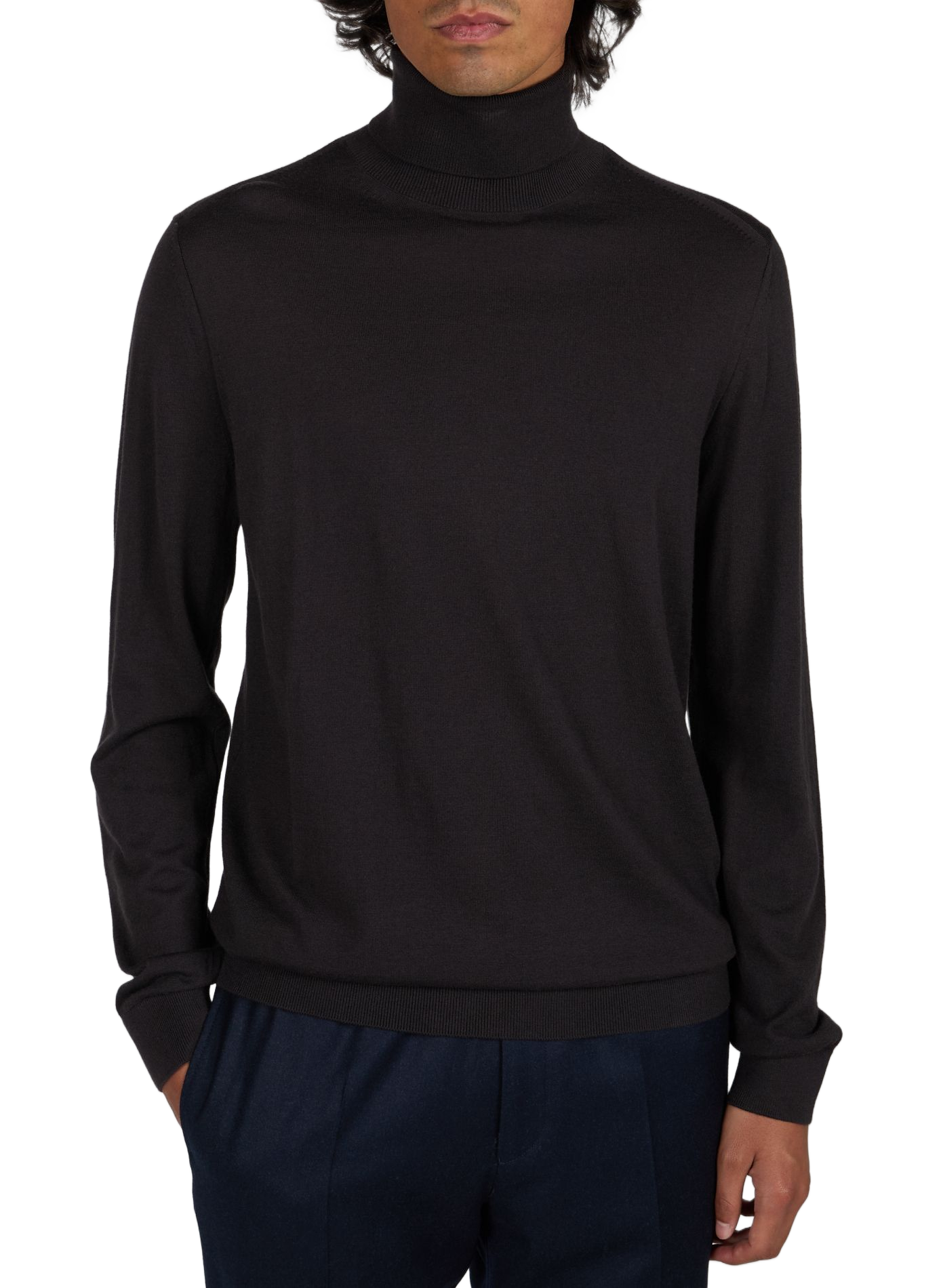 Rollkragenpullover aus einfarbigem Strick ARMANI EXCHANGE Braun