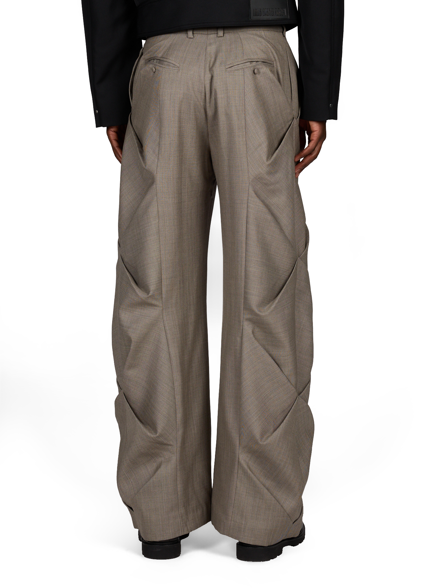 Wide-leg Cruces Striped Wool Pants | Grey CAMPILLO Men