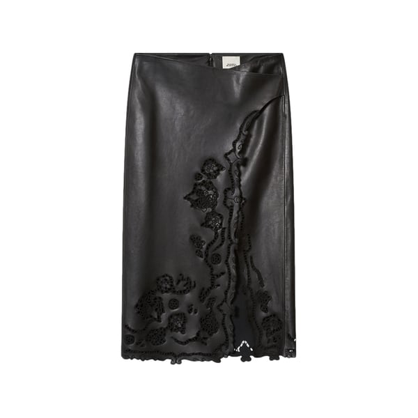Jupe Fulsa à broderie anglaise en cuir Jupe Fulsa à broderie anglaise en cuir