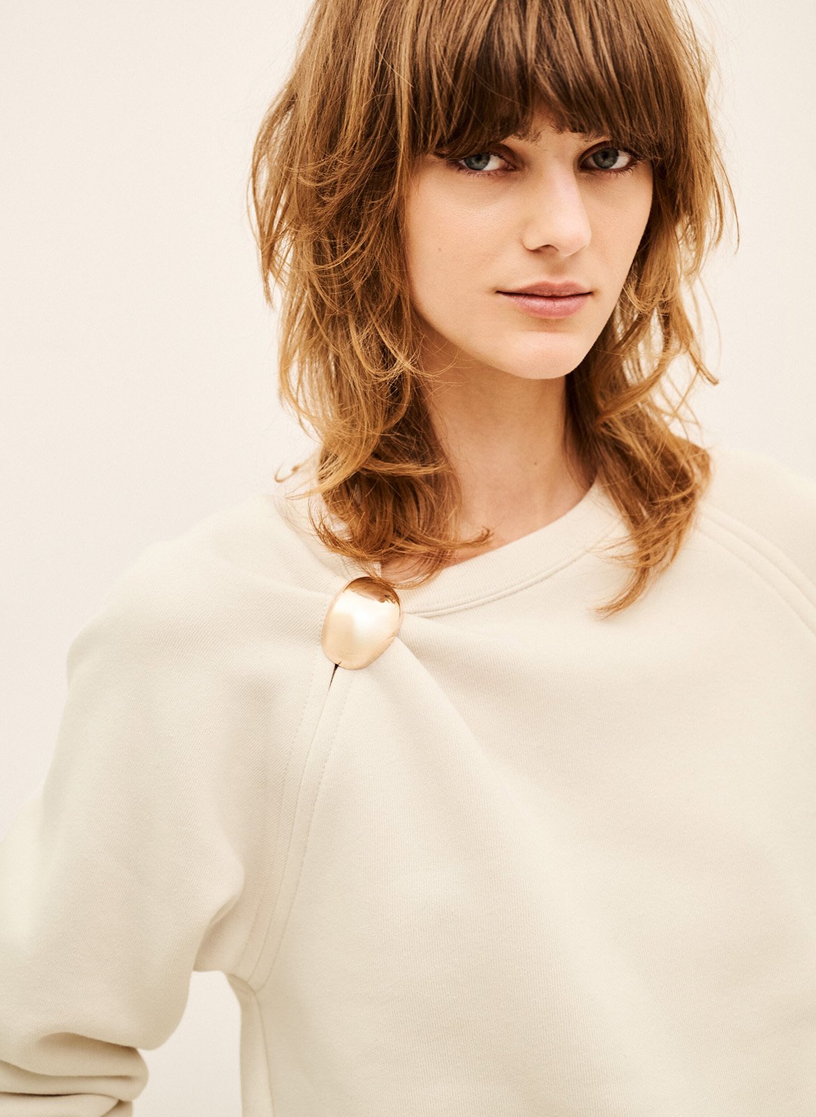 Rechte sweater van katoenmix Della BA&SH Beige