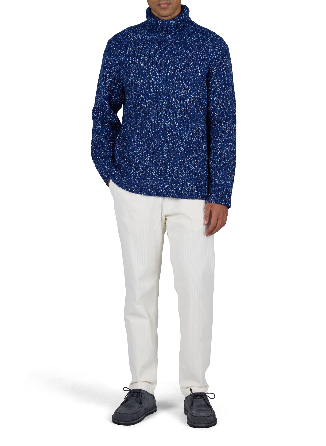 Rollkragenpullover aus meliertem Strick STRELLSON Blau
