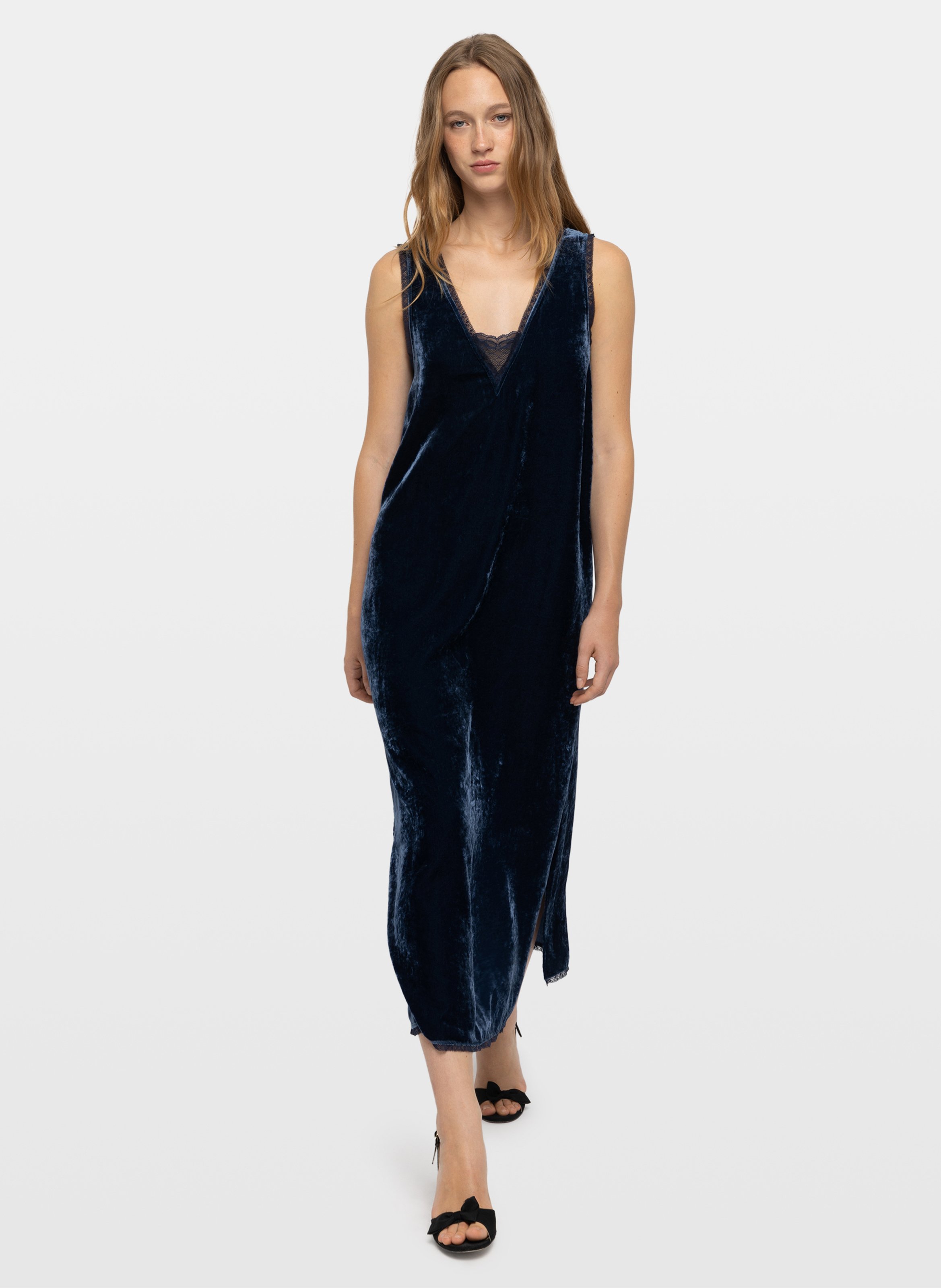 Robe longue droite en velours renzo ZADIG&VOLTAIRE Blauw