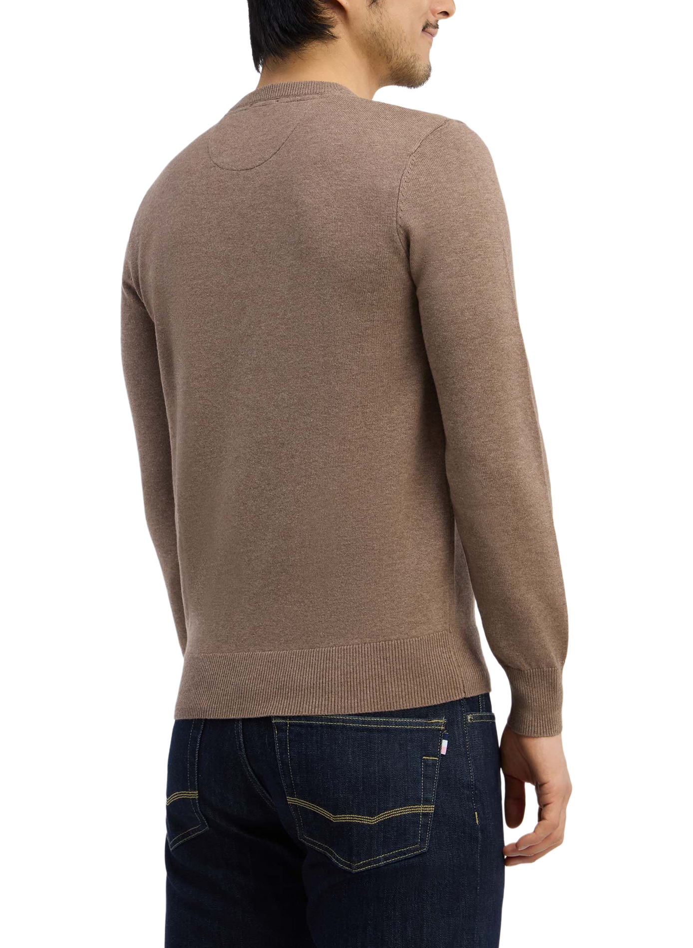 Straight-fit wool and cotton trousers with logo EDEN PARK Brown