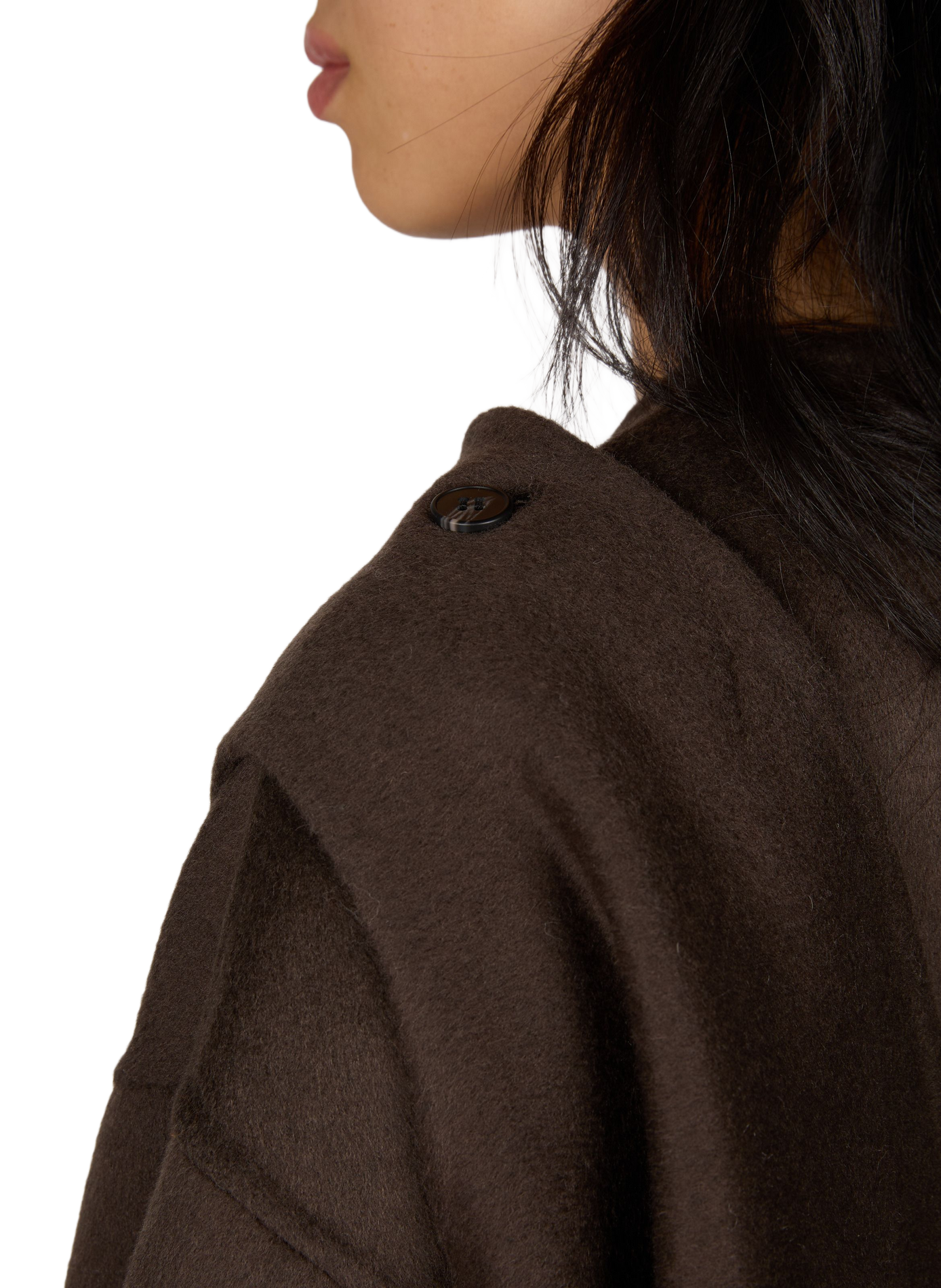 Short Astra coat in wool, alpaca and silk VIKTORIA CHAN Brown