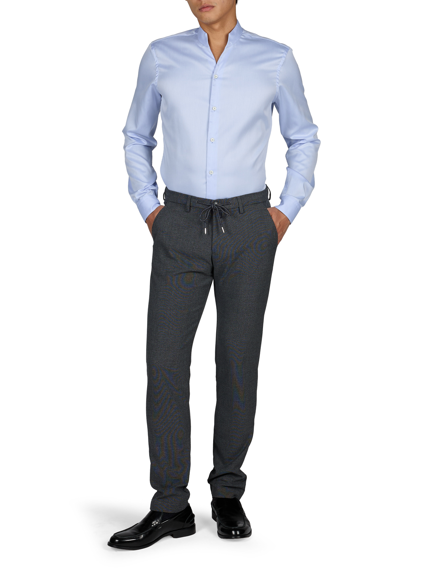 Overhemd met klassieke kraag van katoen VAN LAACK Blauw