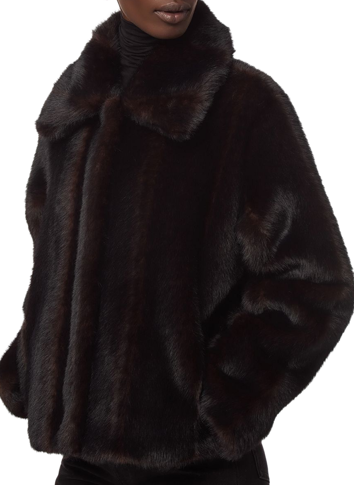 Coat with classic fur collar | Black APPARIS Women