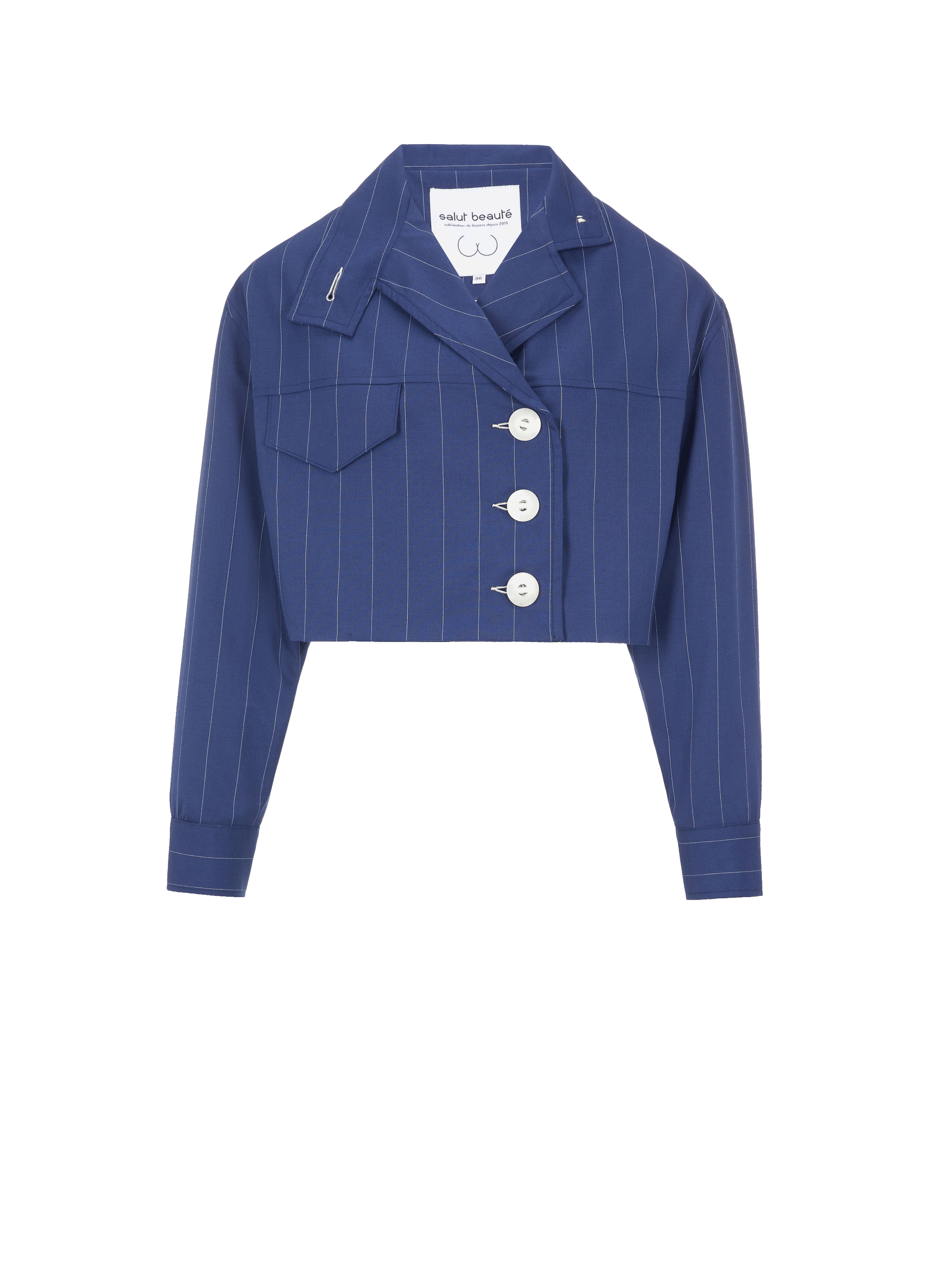 SALUT BEAUTÉ Cropped jacket Blue