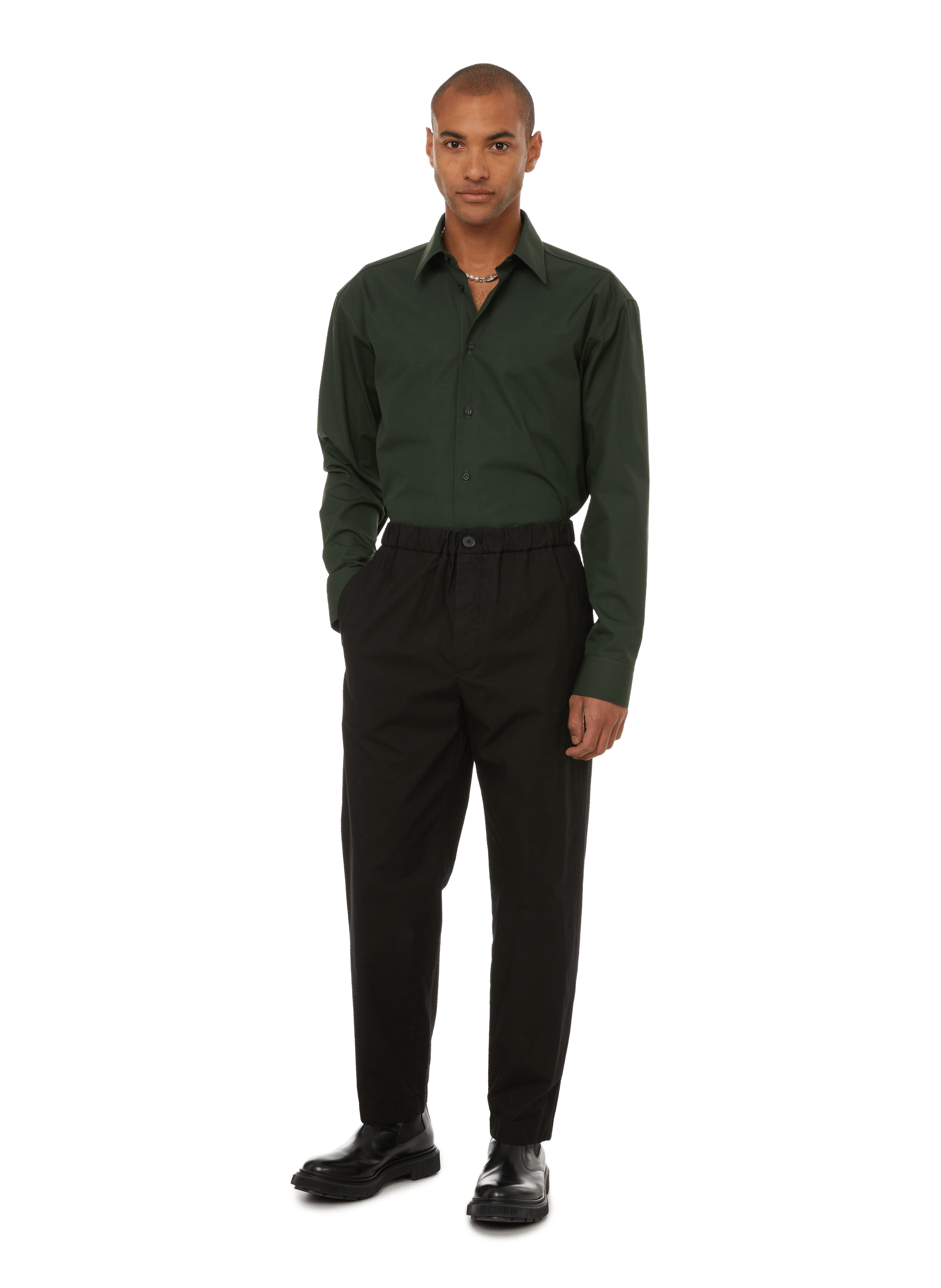 Cotton poplin trousers JIL SANDER Black