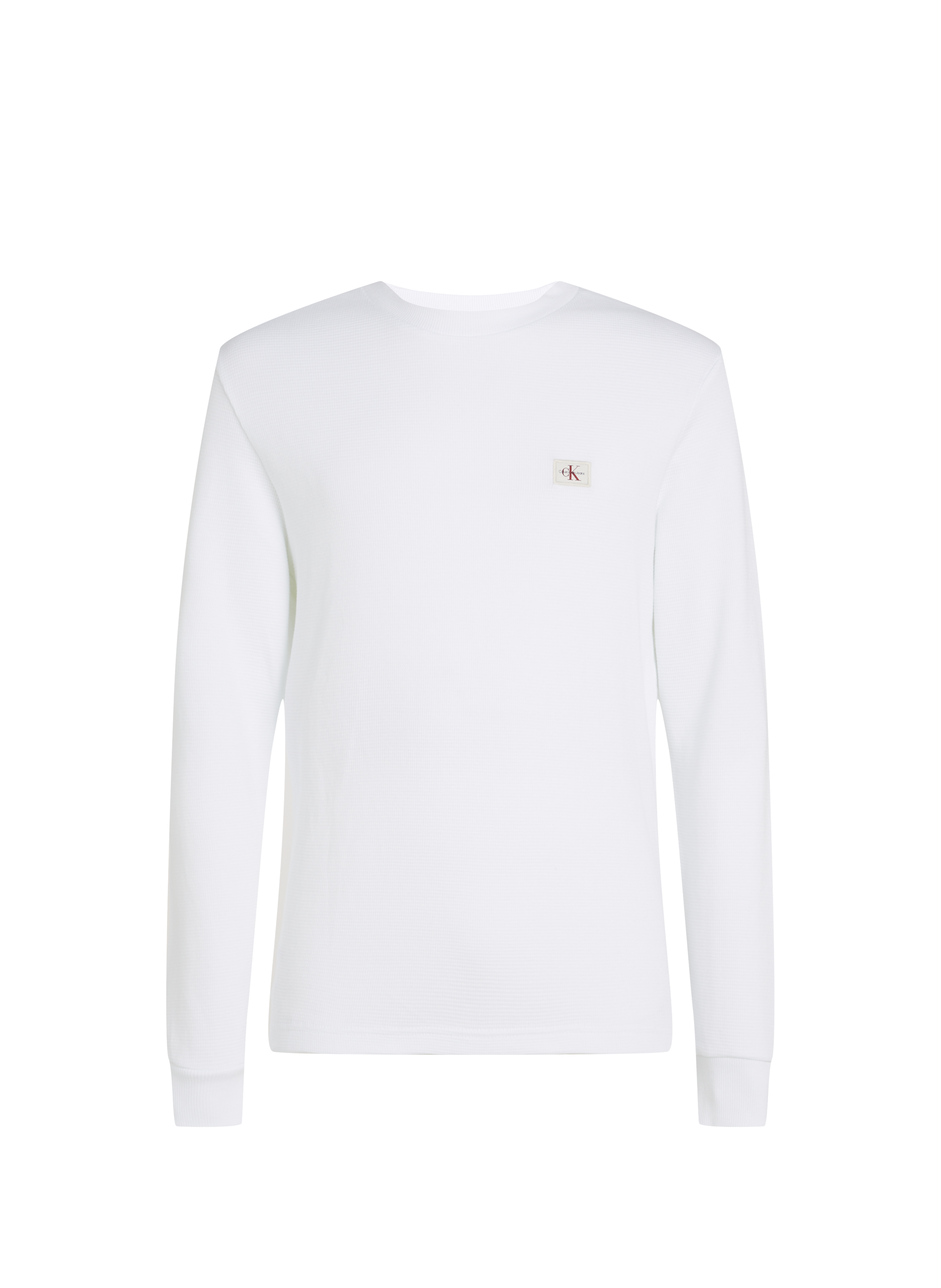 T-shirt gaufré manches longues CALVIN KLEIN Blanc