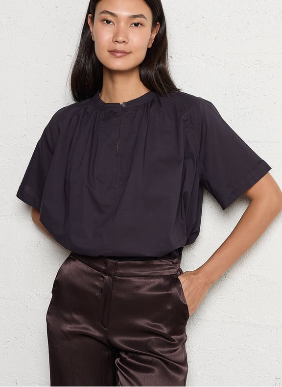 Blouse oversize en coton arlette Violet by SOEUR SOEUR Blouse oversize en coton arlette Violet