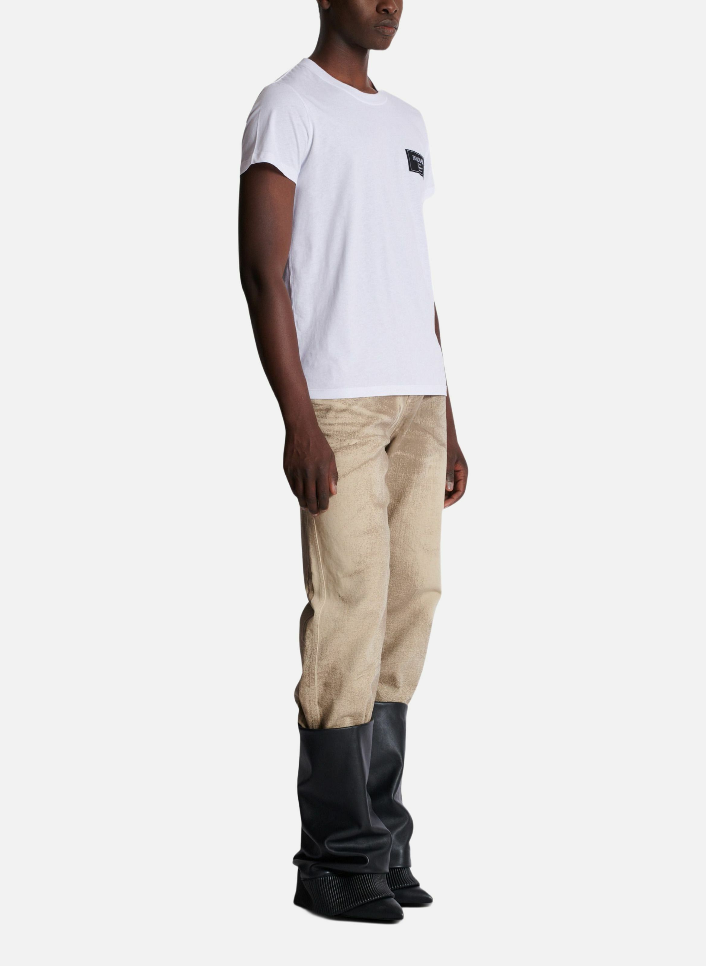 T-shirt à étiquette balmain couture BALMAIN Blanc